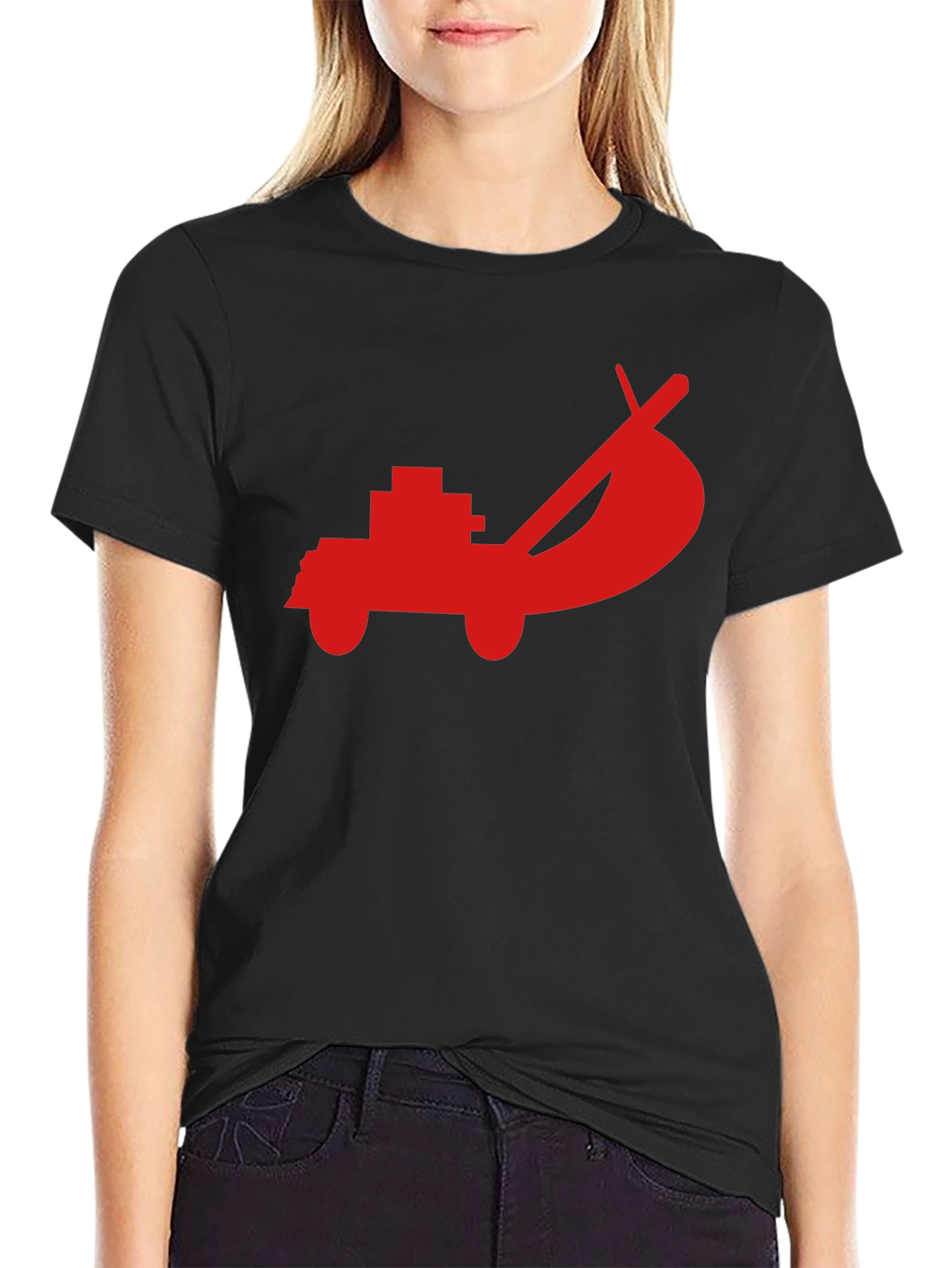 Cool Red Truck Graphic Black Tee