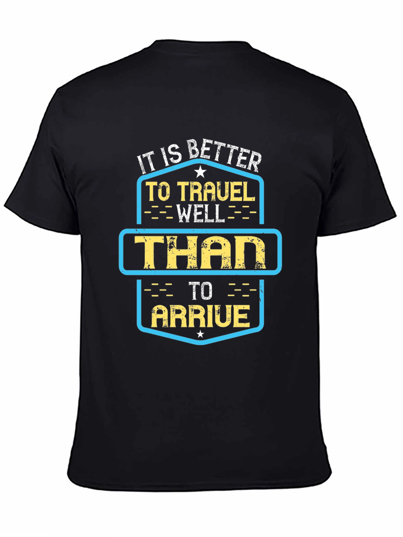 Travel Well Graphic Tee - Black Cotton T-Shirt