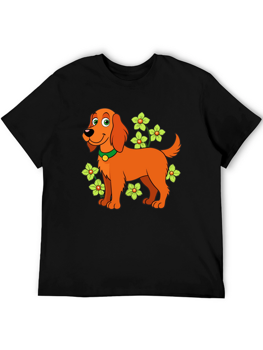 Dog with Flowers Graphic Tee