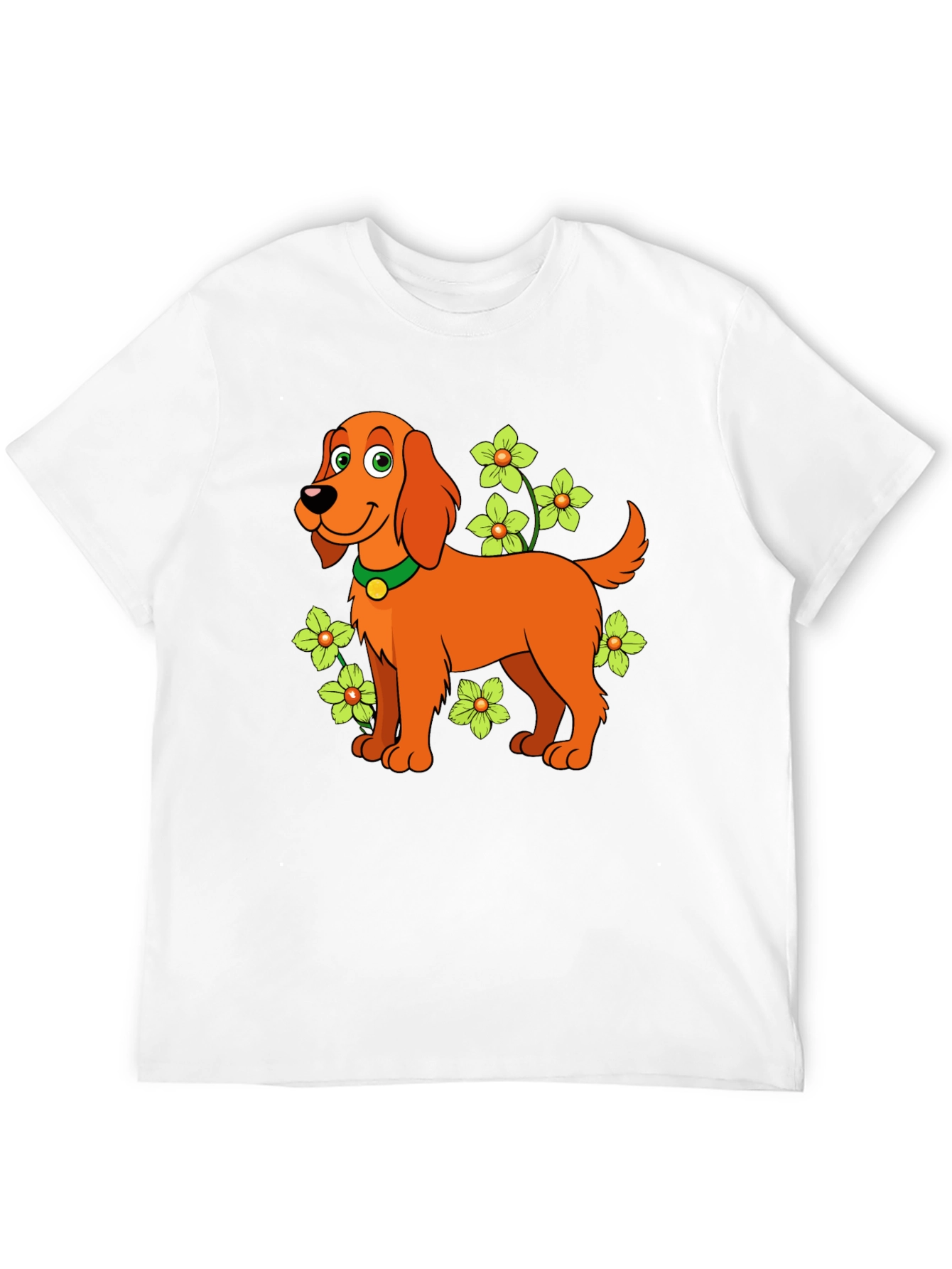 Dog with Flowers Graphic Tee