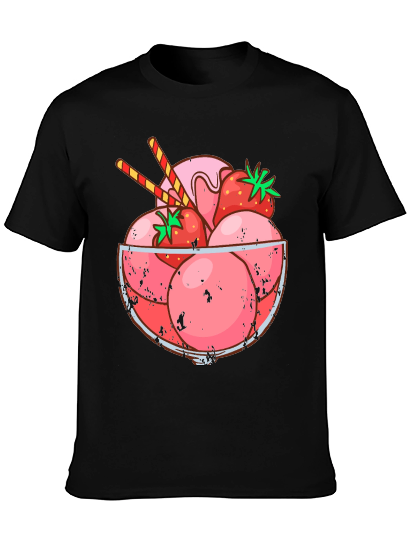 Strawberry Ice Cream Bowl Graphic Tee