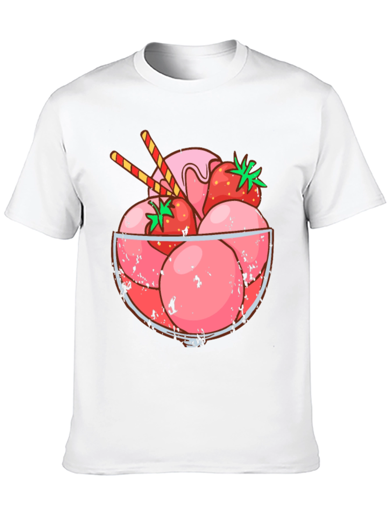 Strawberry Ice Cream Bowl Graphic Tee