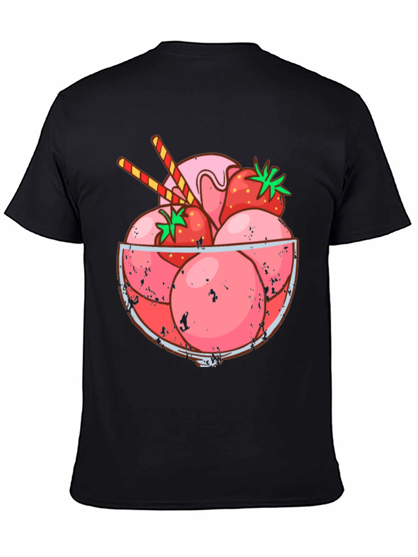 Strawberry Ice Cream Bowl Graphic Tee