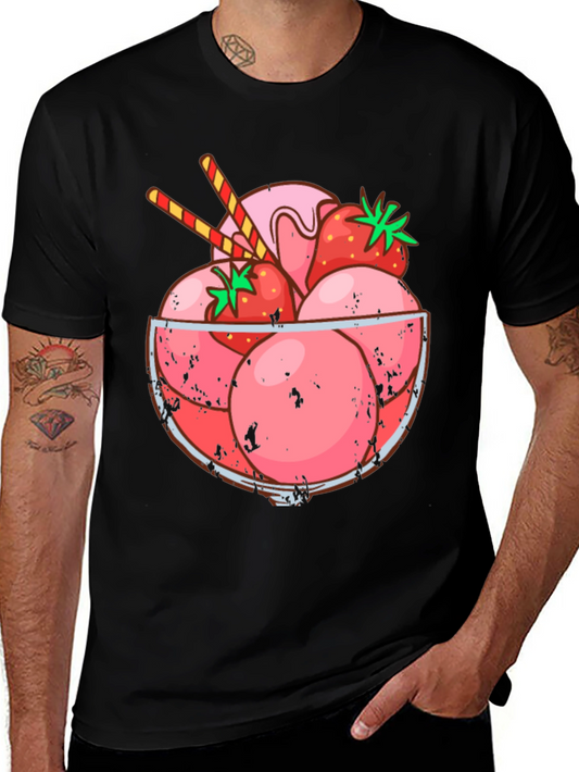 Strawberry Ice Cream Bowl Graphic Tee