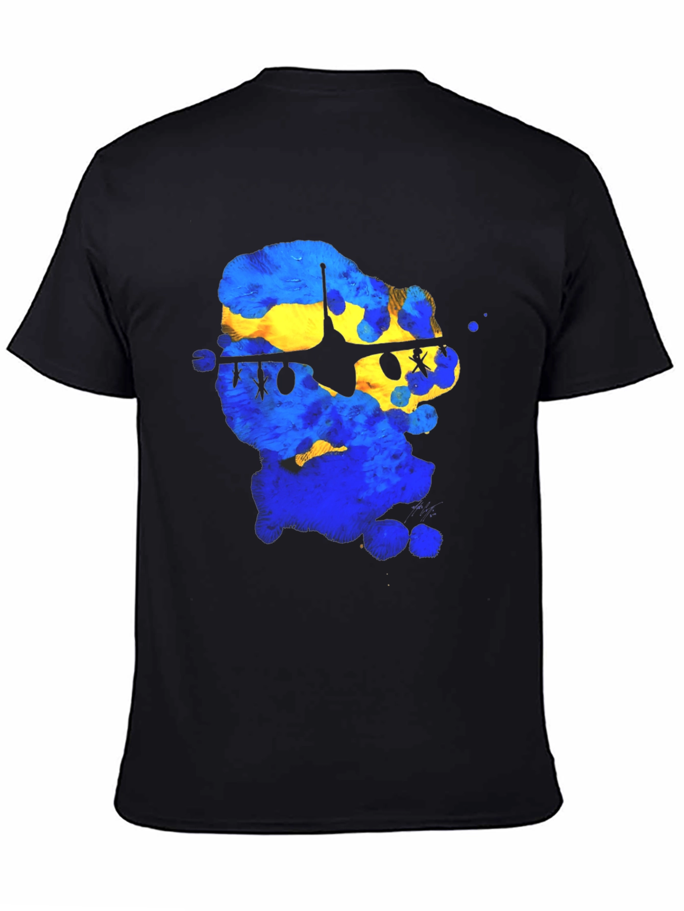 Ukraine Fighter Jet Graphic Tee - Black