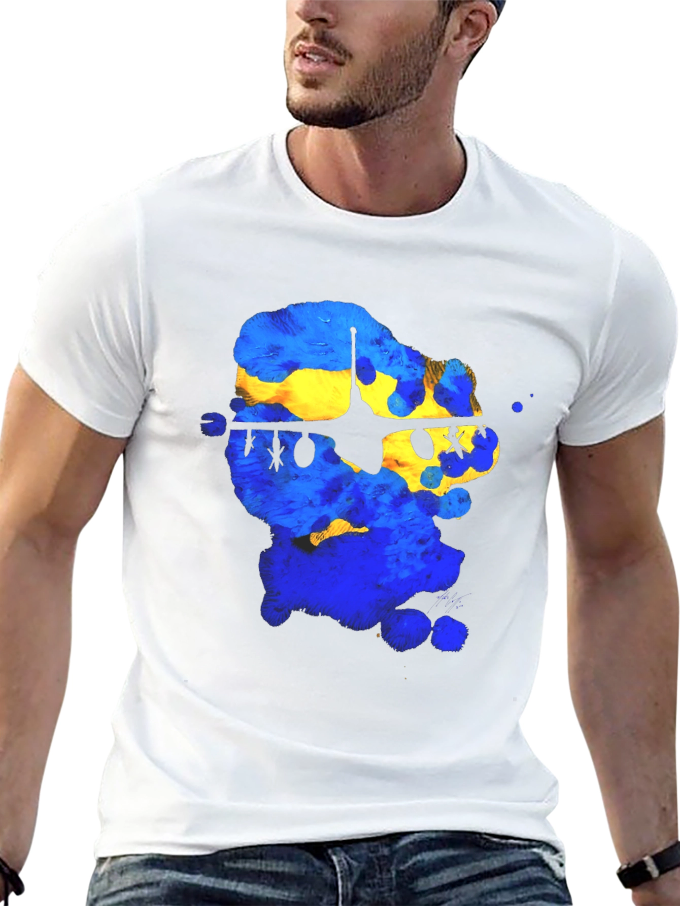 Ukraine Fighter Jet Graphic Tee - Black