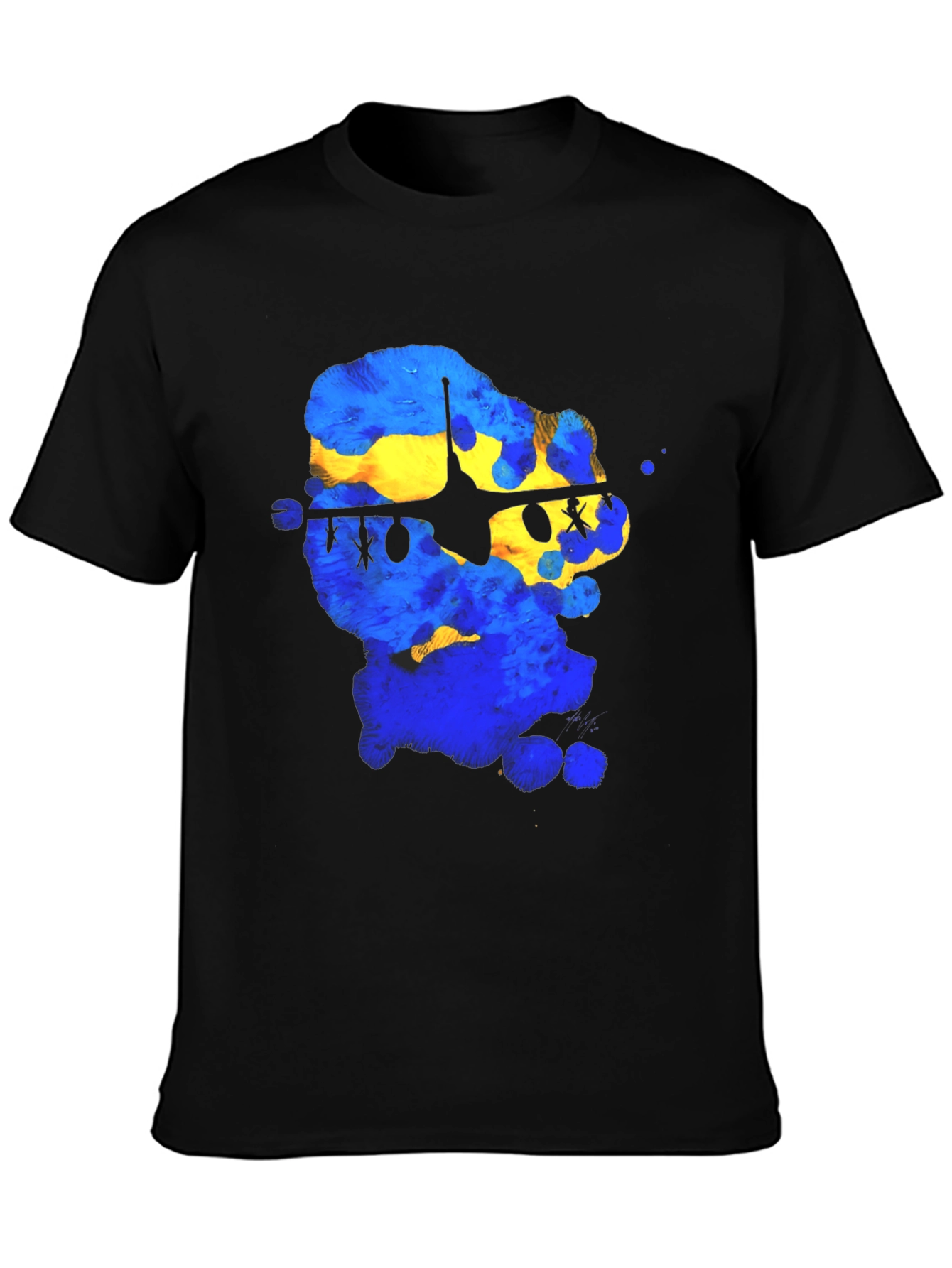 Ukraine Fighter Jet Graphic Tee - Black