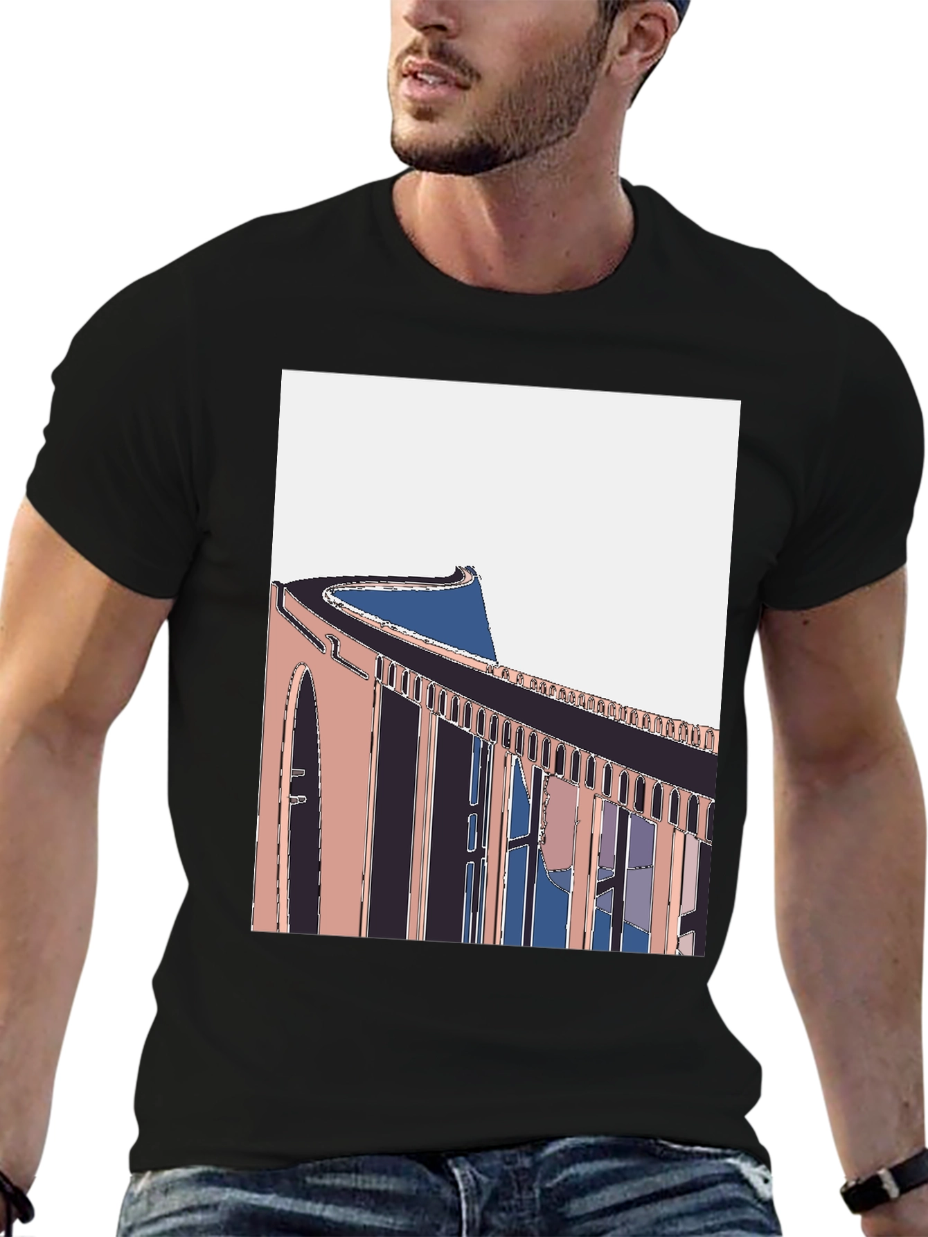 Abstract Architecture Graphic Tee - Modern Style