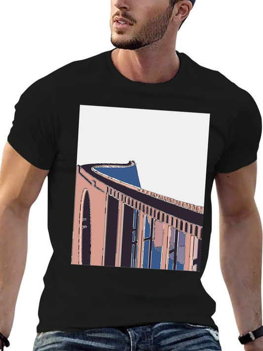 Abstract Architecture Graphic Tee - Modern Style