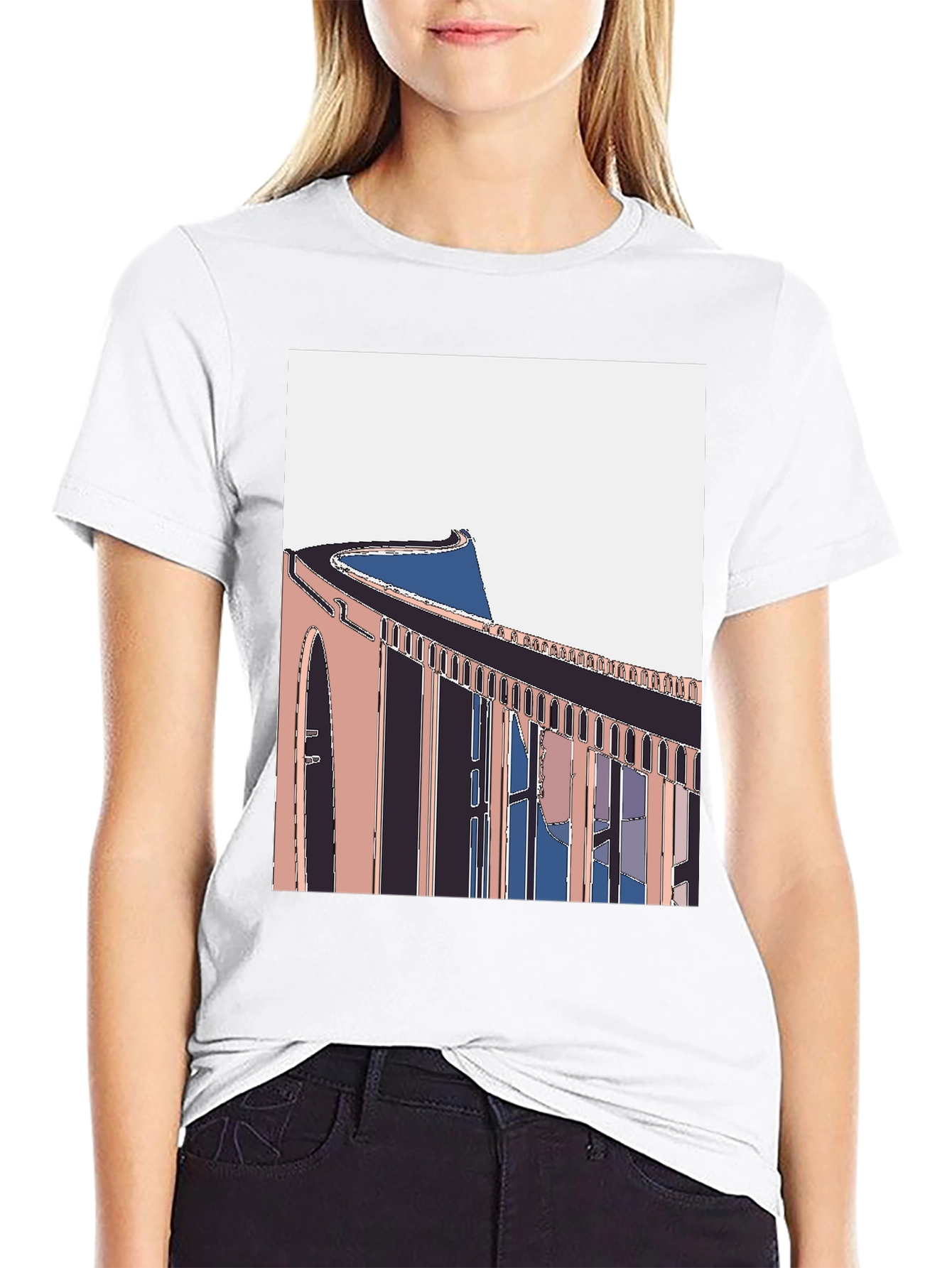 Abstract Architecture Graphic Tee - Modern Style
