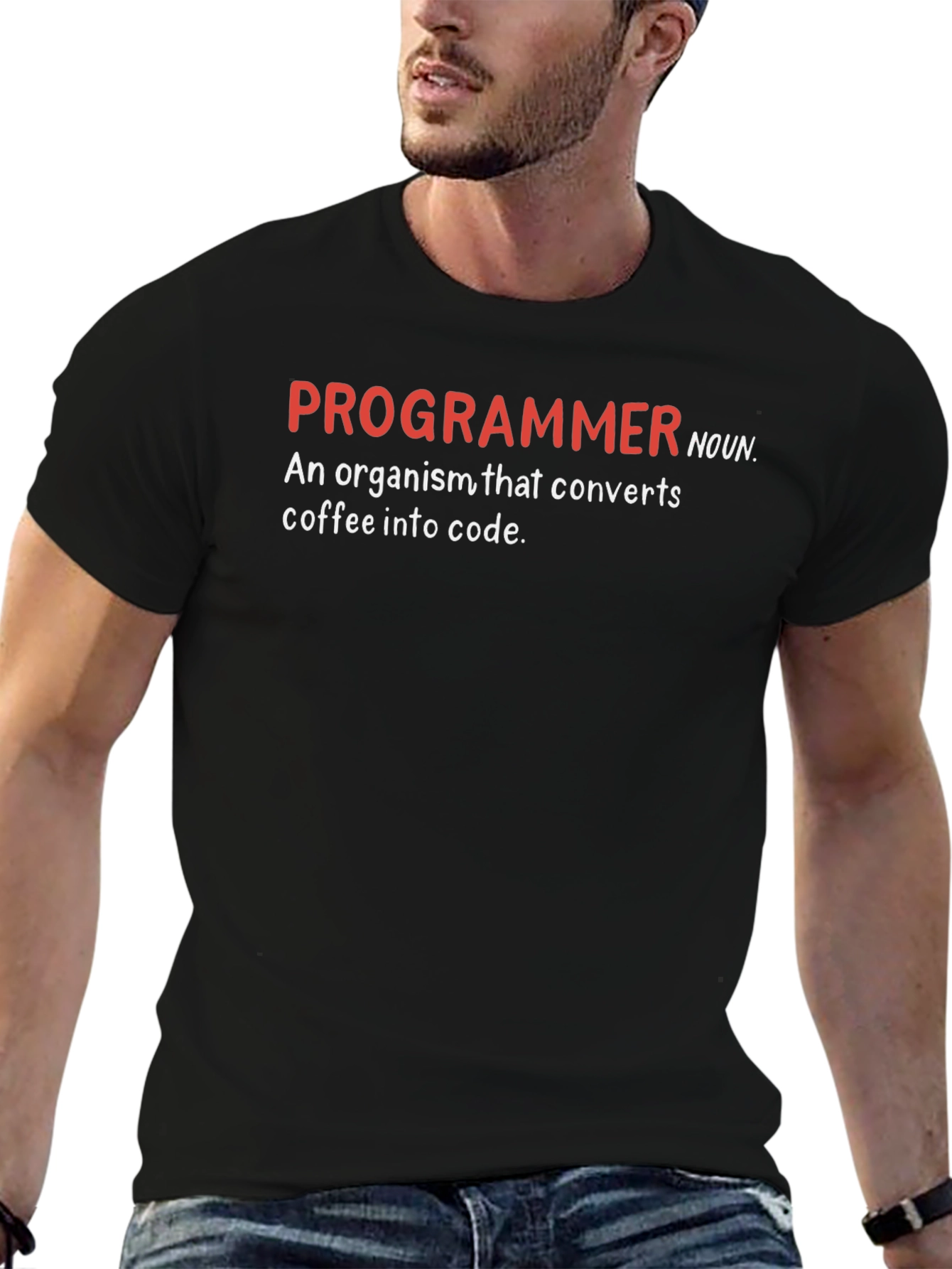 Programmer Coffee to Code Black T-Shirt