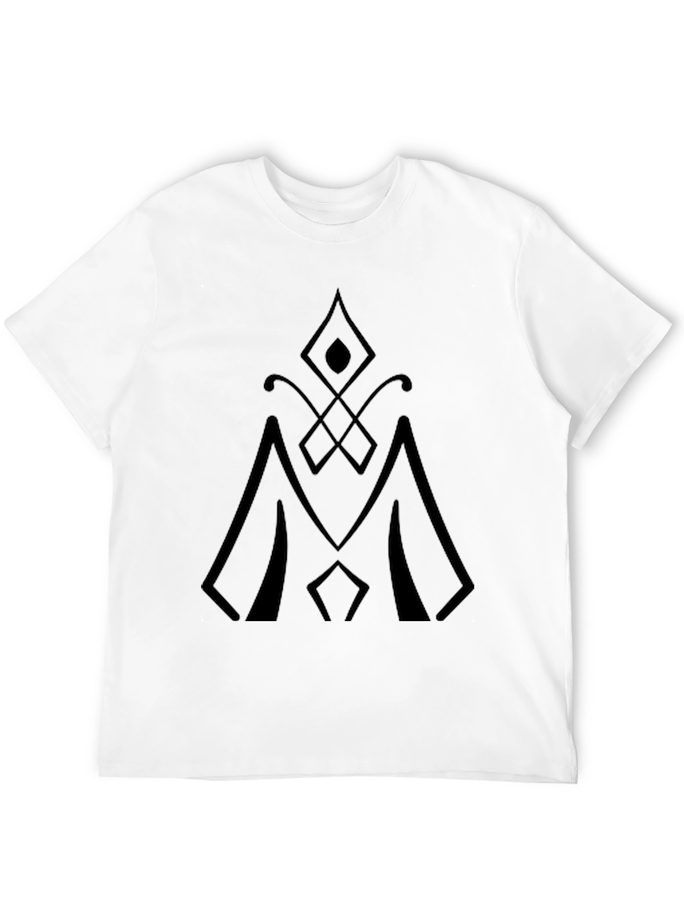 Mens Black T-Shirt with Geometric Design