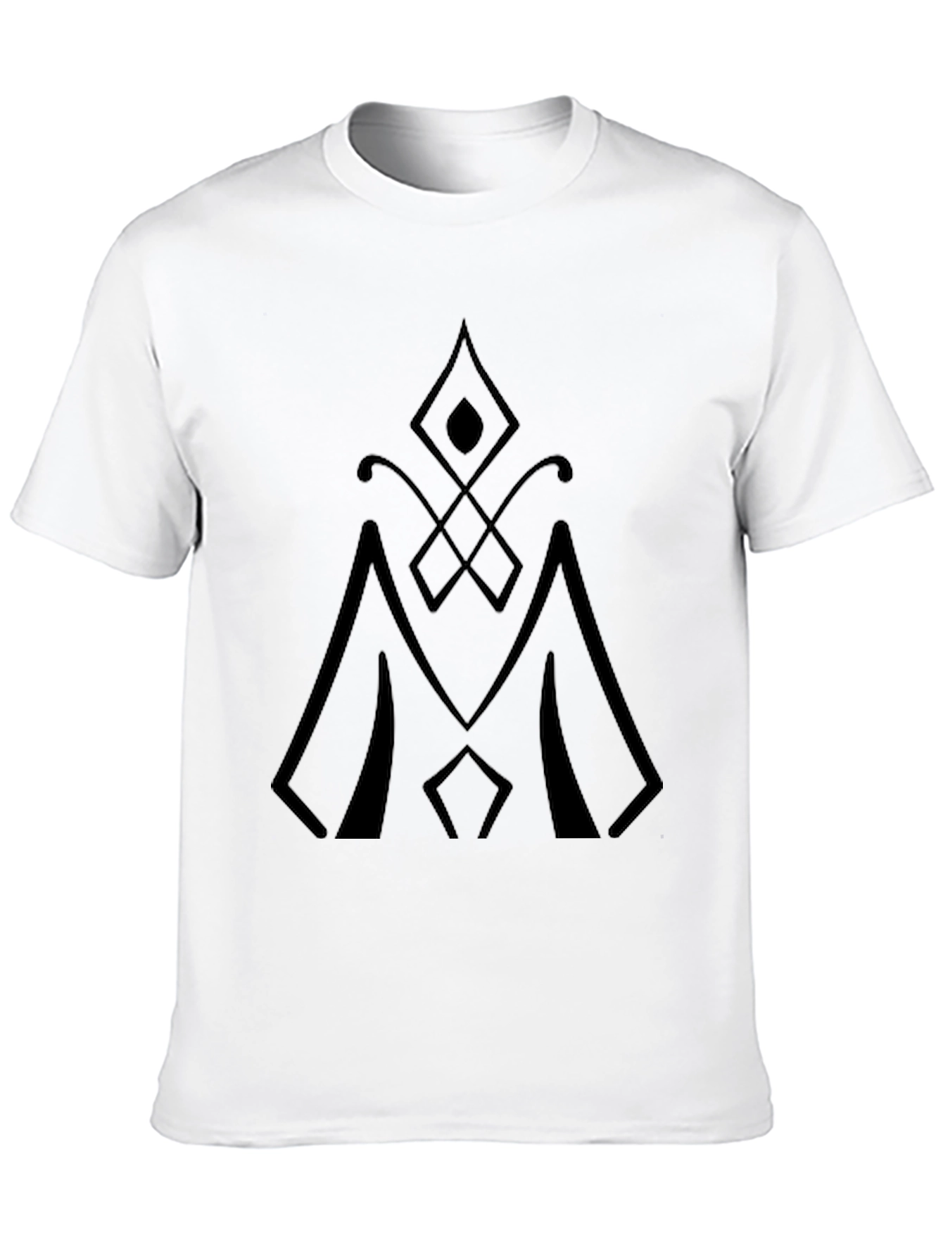 Mens Black T-Shirt with Geometric Design
