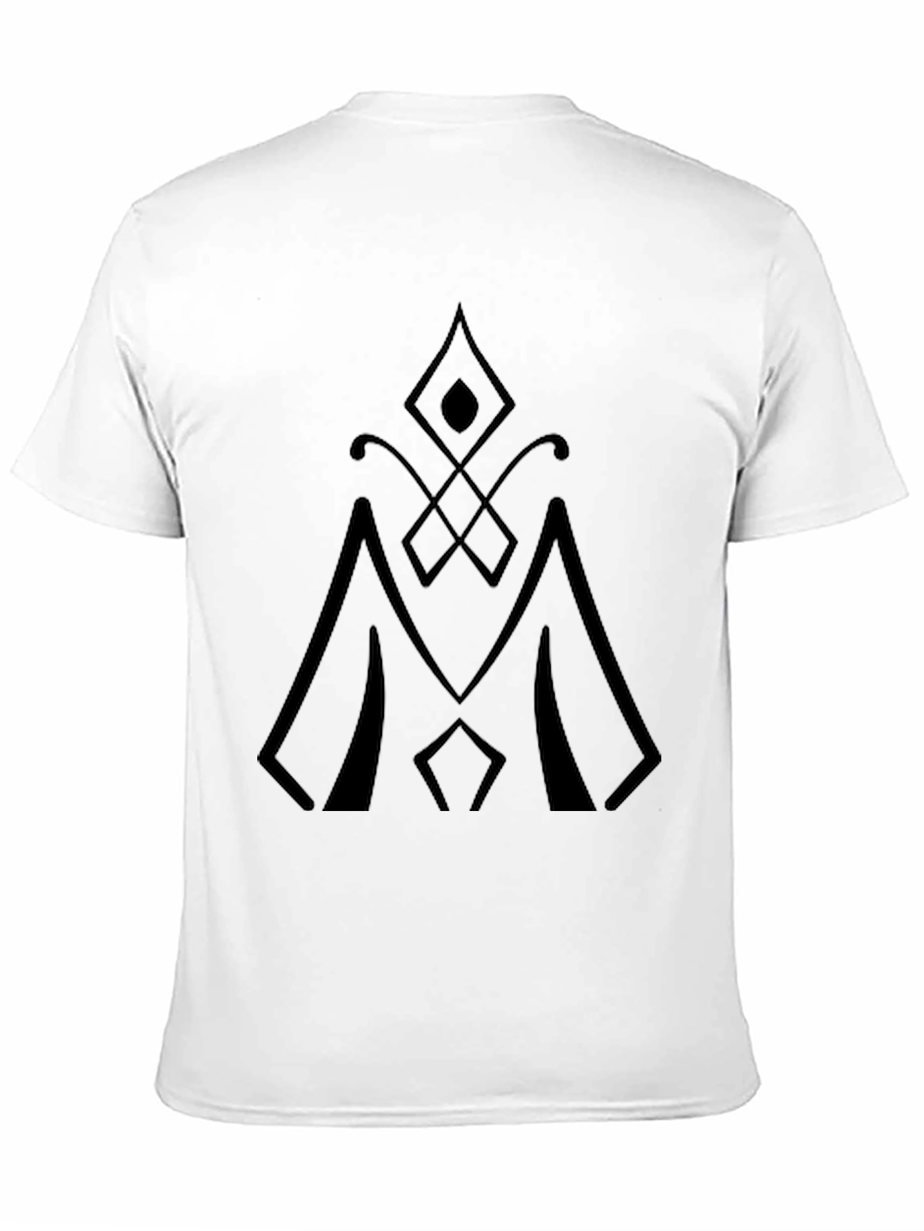 Mens Black T-Shirt with Geometric Design