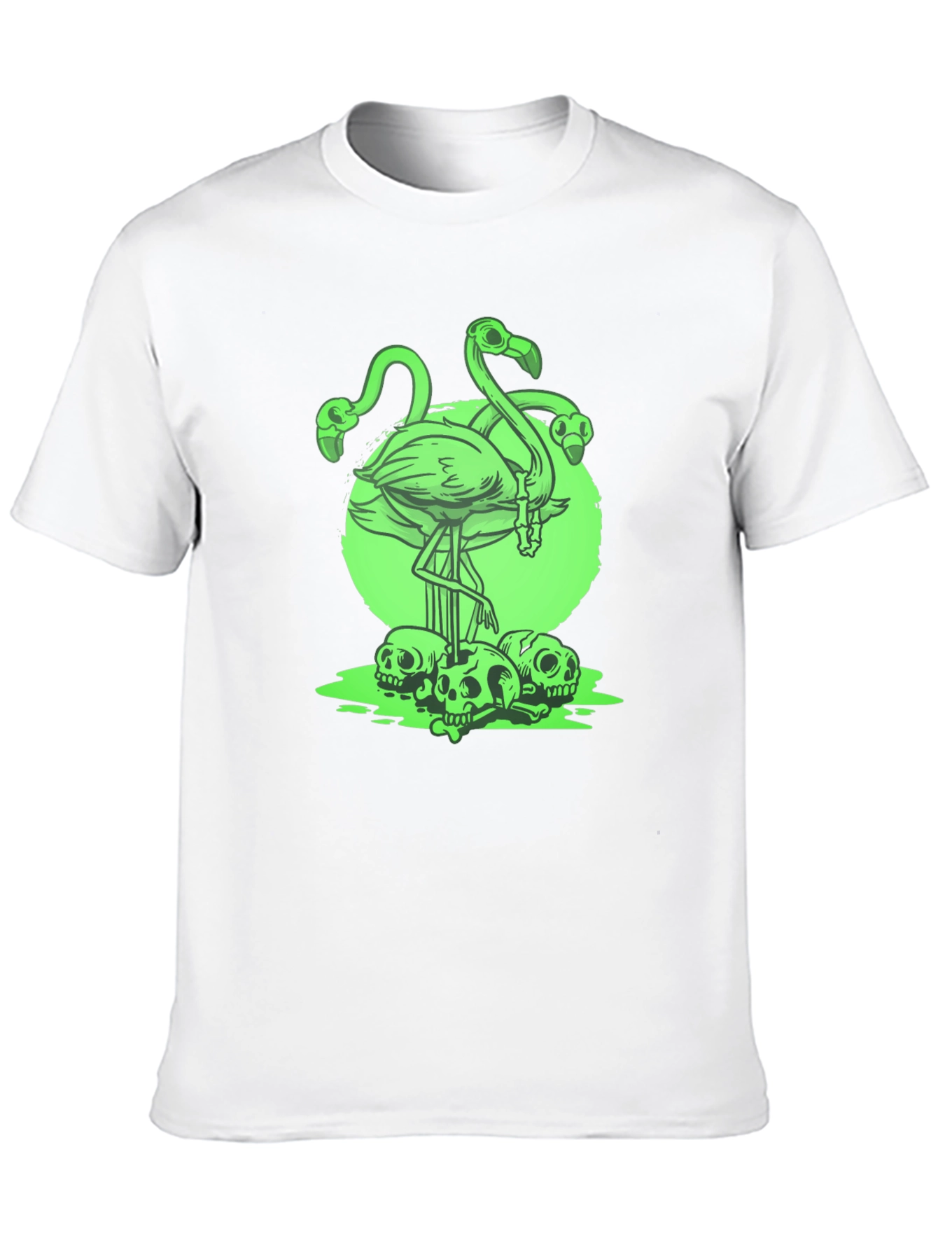 Flamingo Skull Graphic Tee - Mens Black T-Shirt