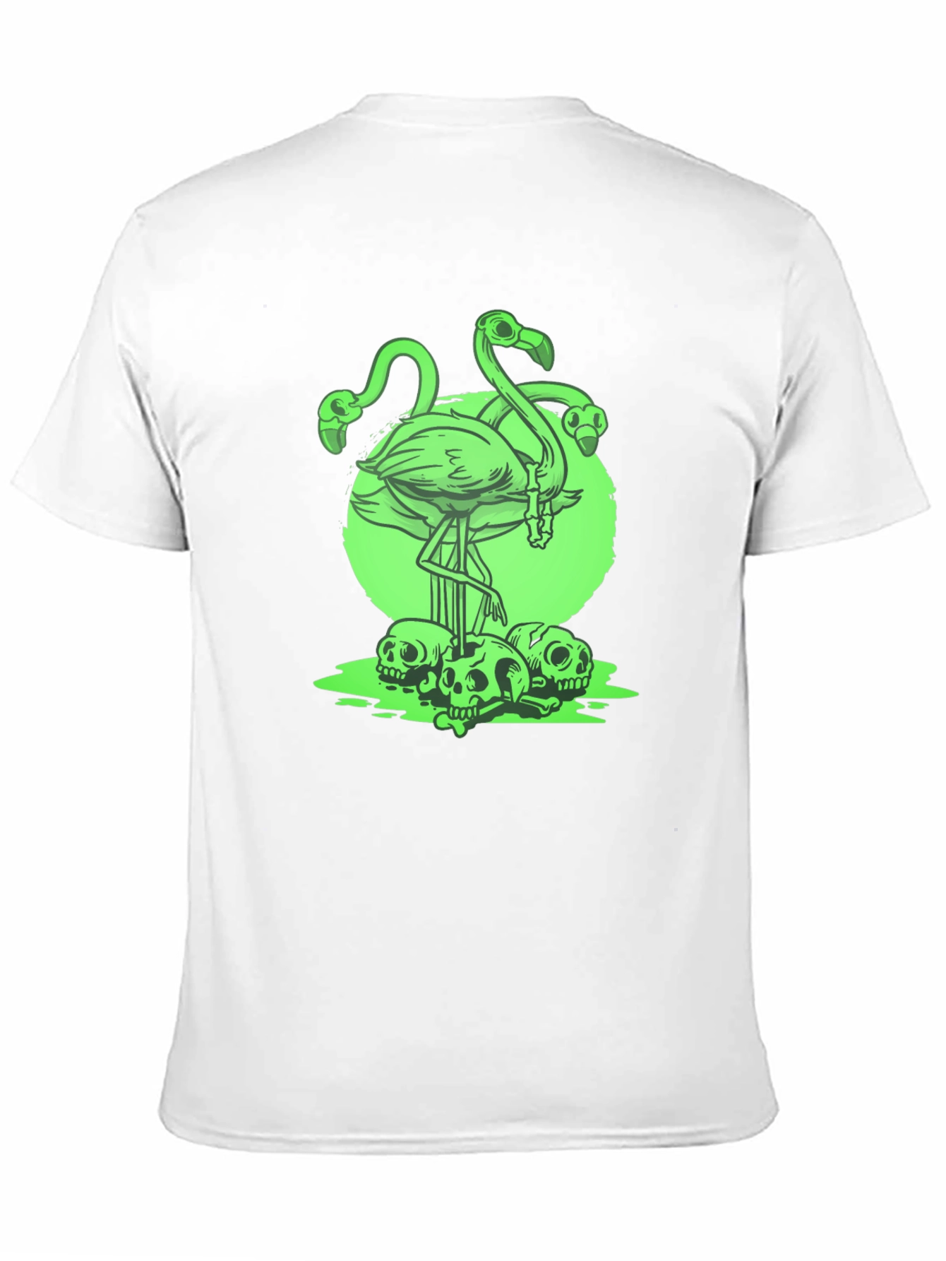 Flamingo Skull Graphic Tee - Mens Black T-Shirt