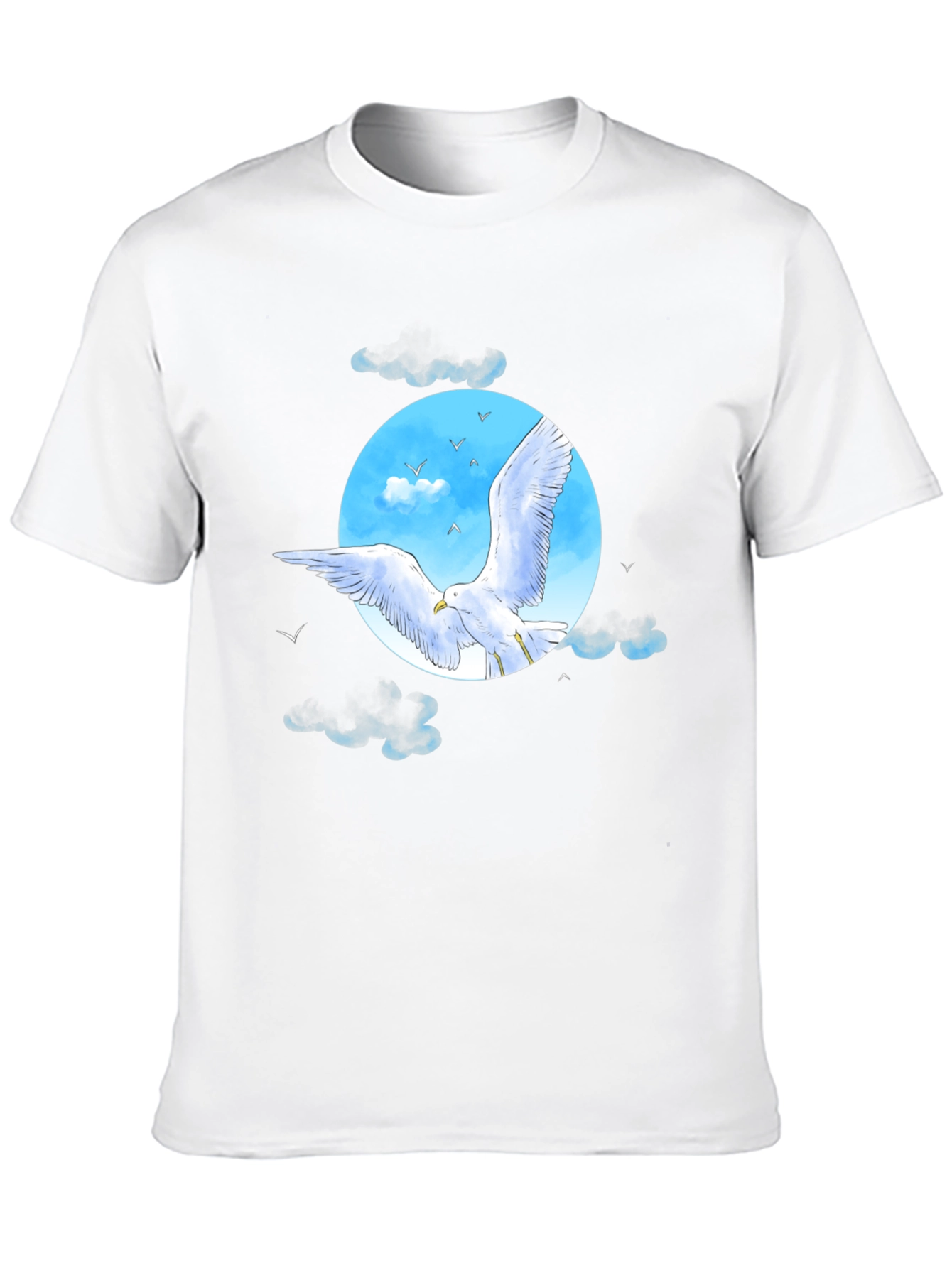 Seagull Sky Graphic Tee - Black Cotton Blend
