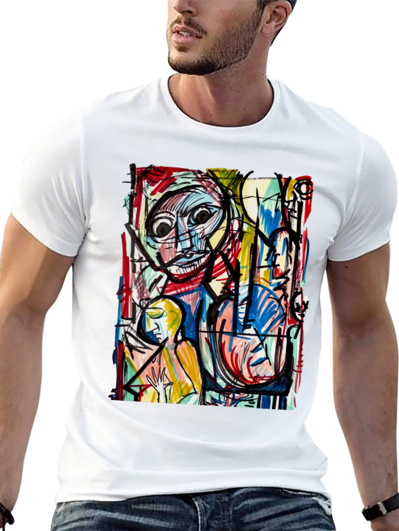 Abstract Art Print Tee - Unique Graphic T-Shirt