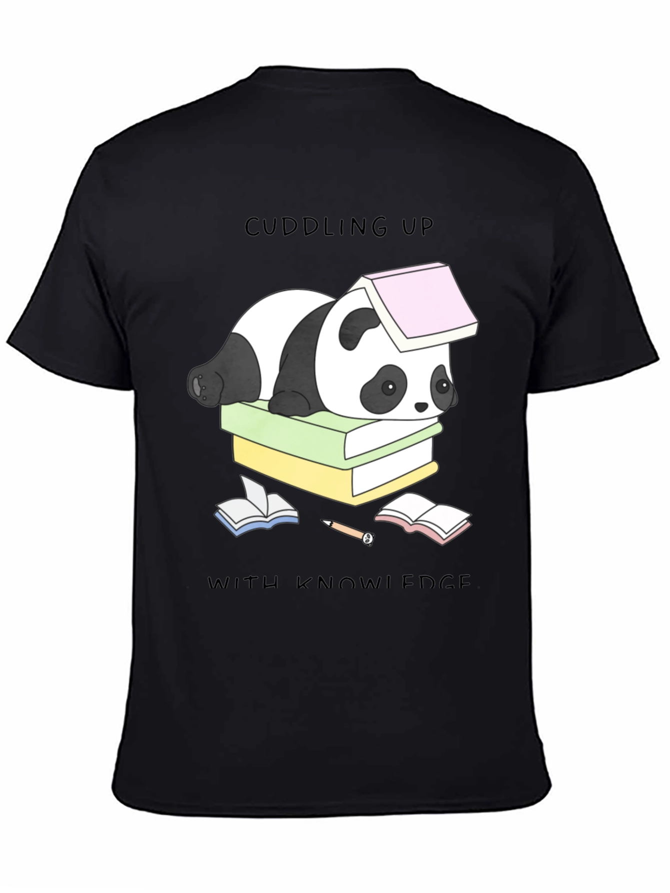 Cuddling Up With Knowledge Panda T-Shirt