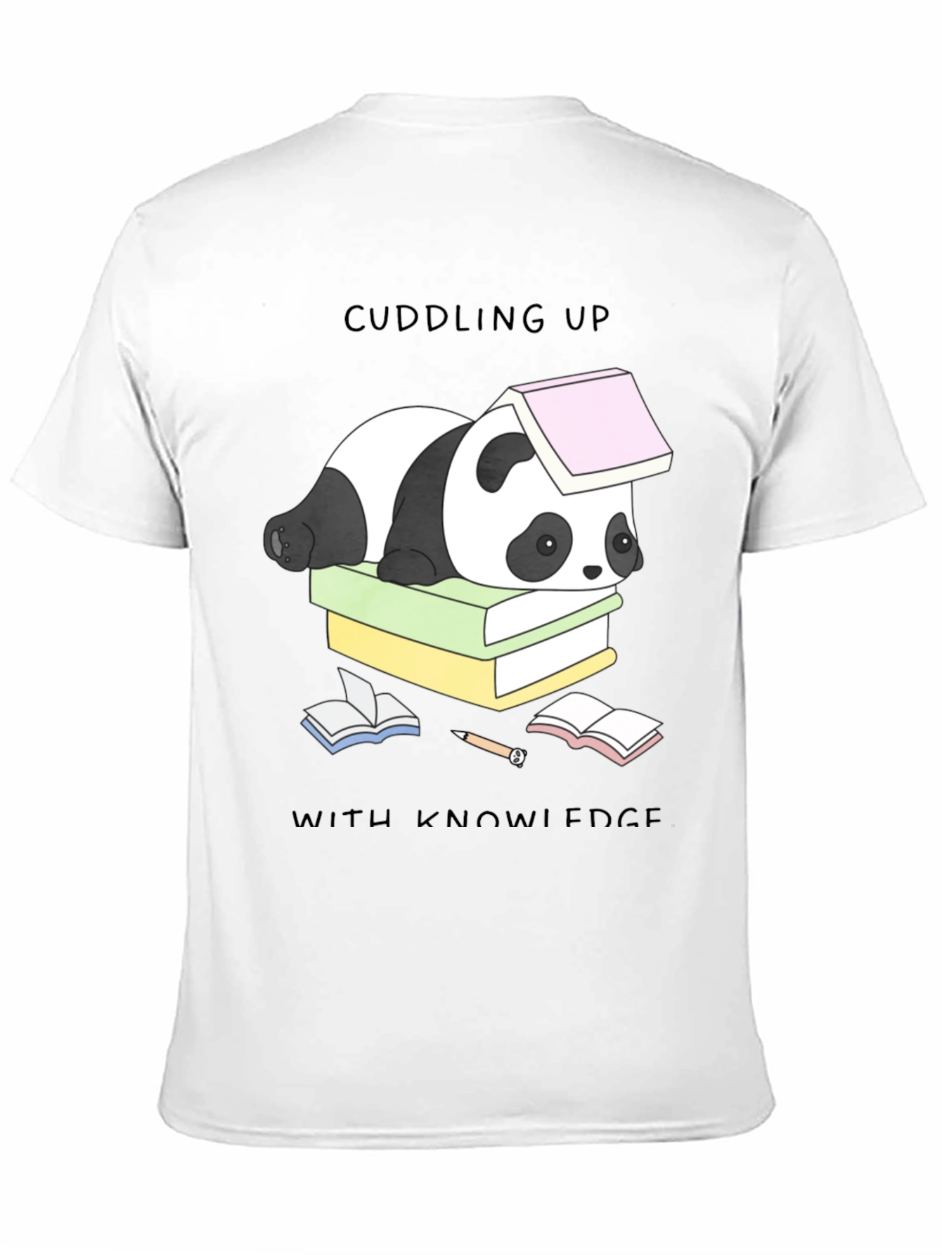 Cuddling Up With Knowledge Panda T-Shirt