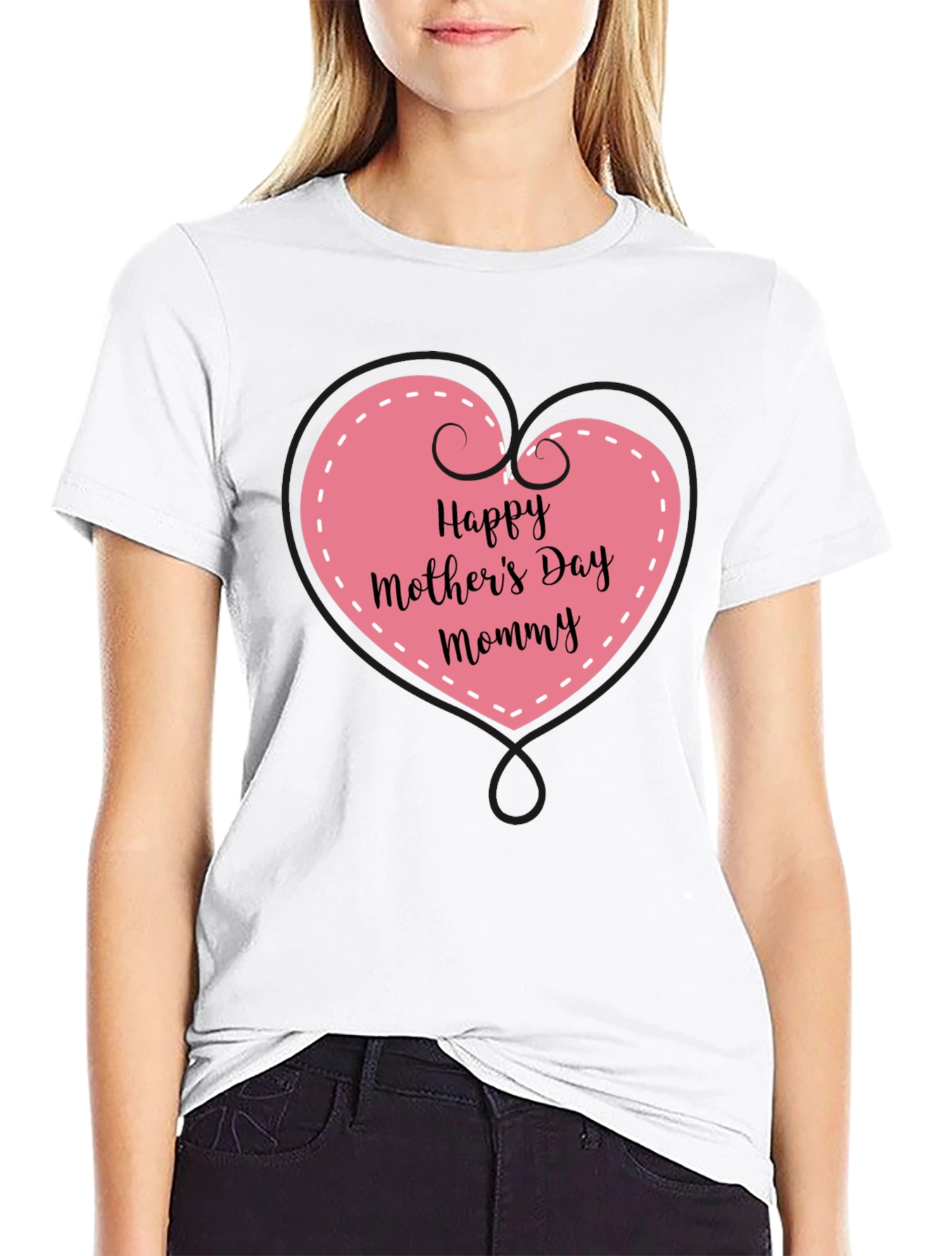 Happy Mothers Day Mommy Black Tee