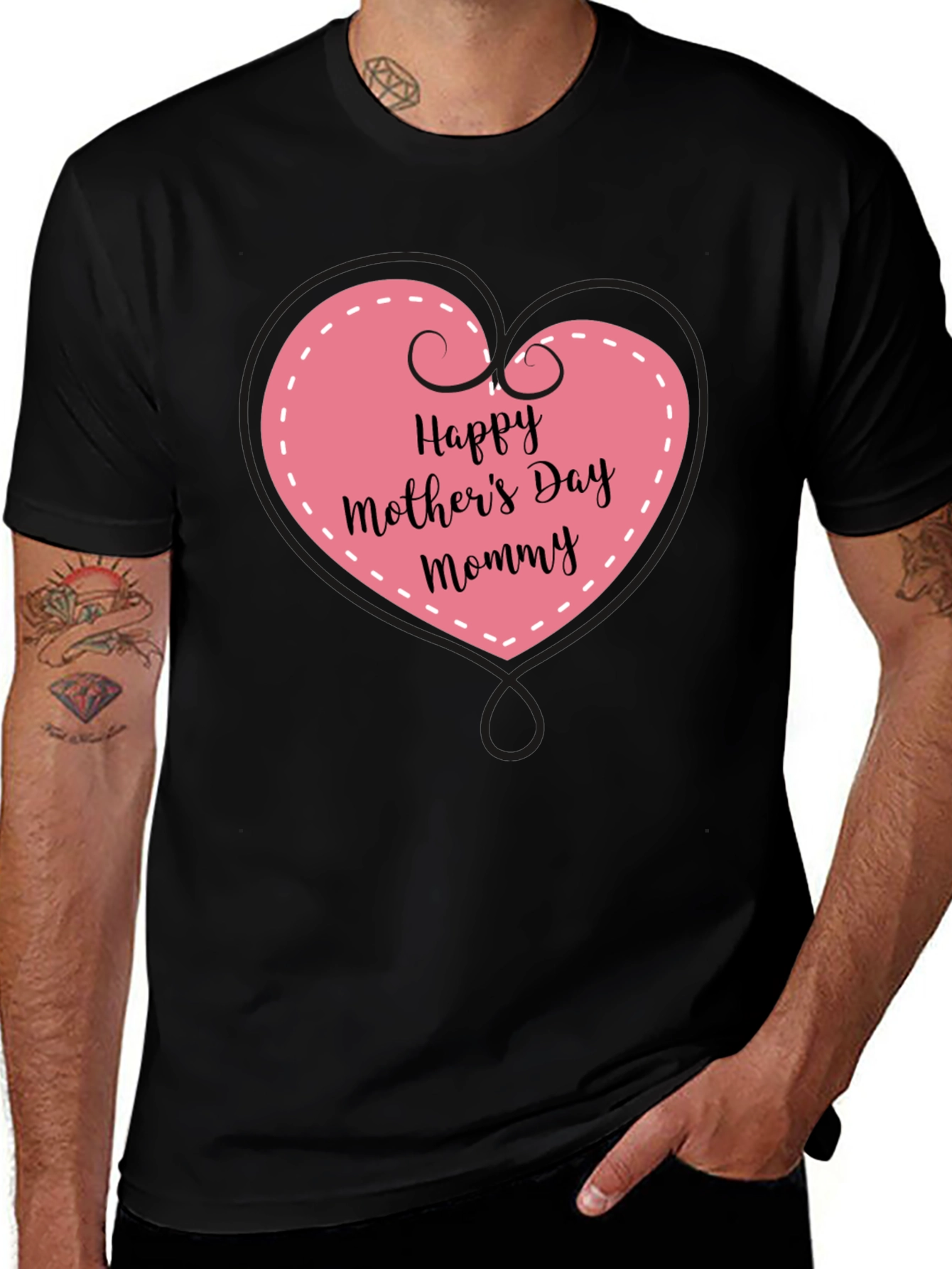 Happy Mothers Day Mommy Black Tee