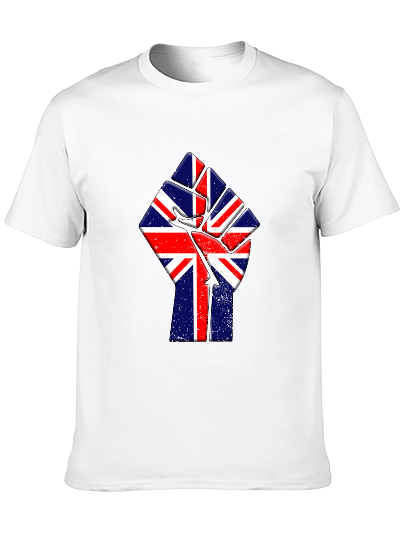 Union Jack Fist Graphic Tee - Black Cotton T-Shirt