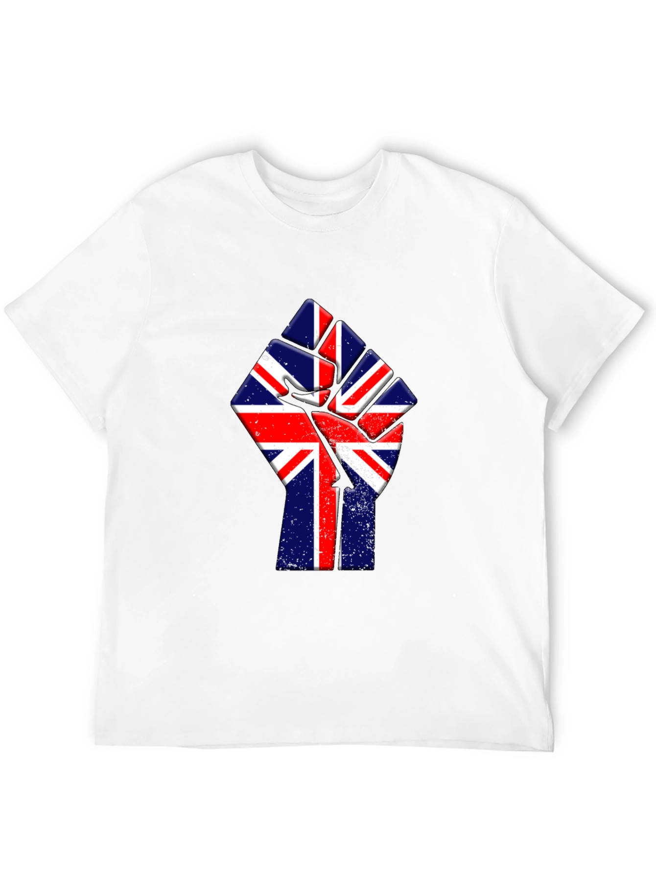 Union Jack Fist Graphic Tee - Black Cotton T-Shirt