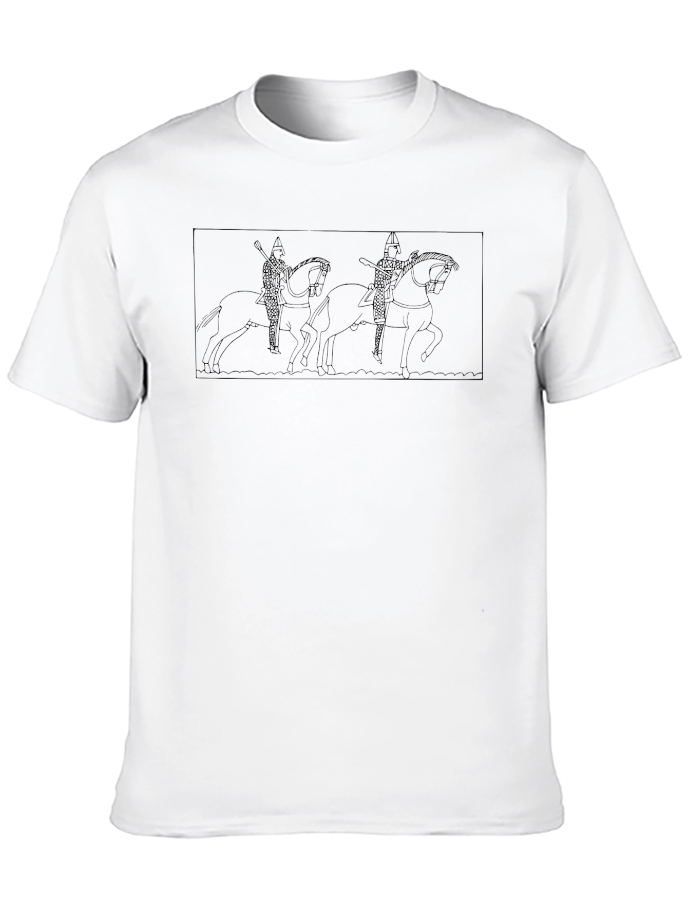 Black T-Shirt with Equestrian Warrior Design
