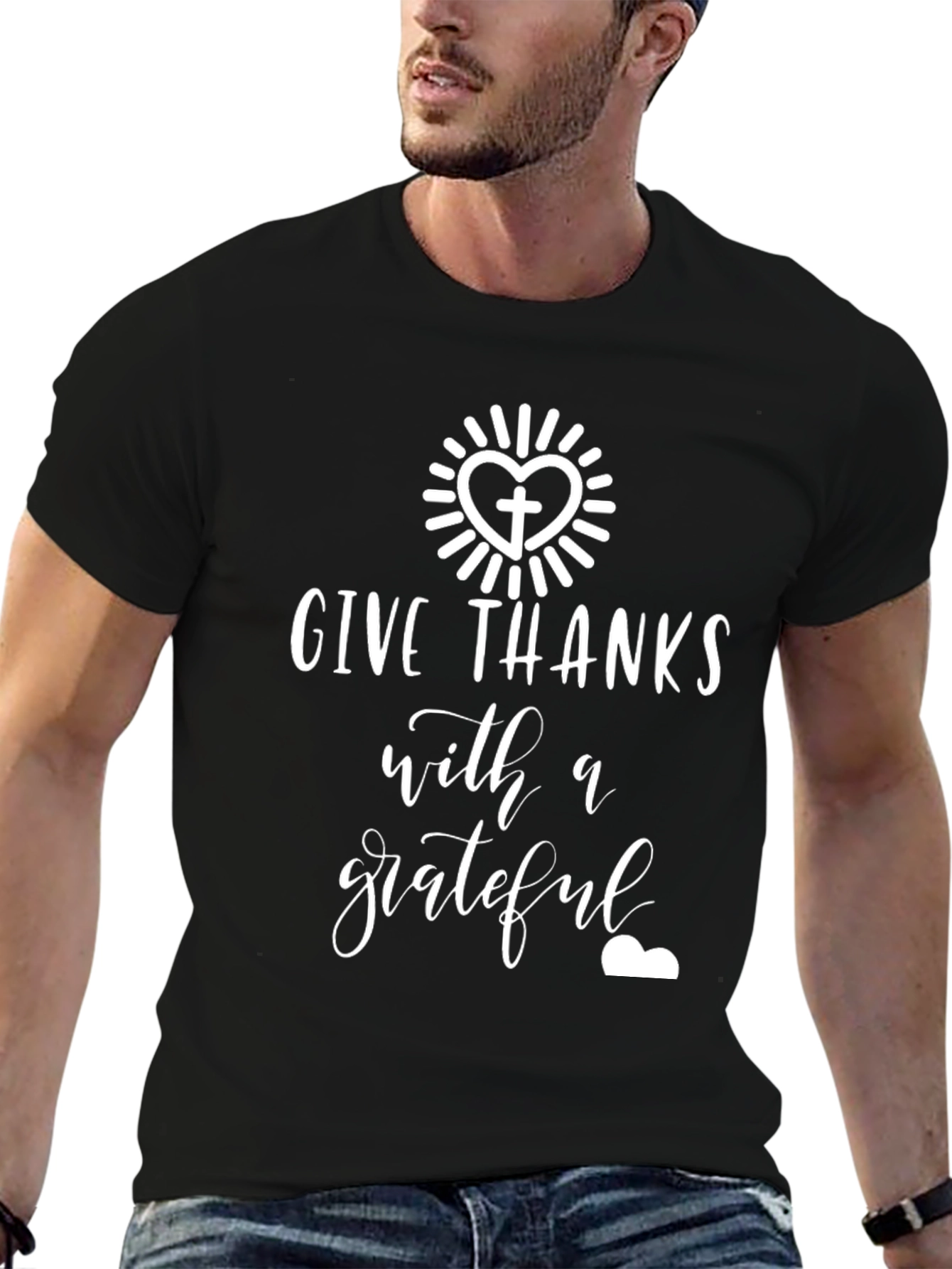 Give Thanks Grateful Heart Graphic T-Shirt
