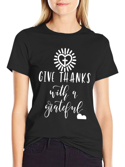 Give Thanks Grateful Heart Graphic T-Shirt