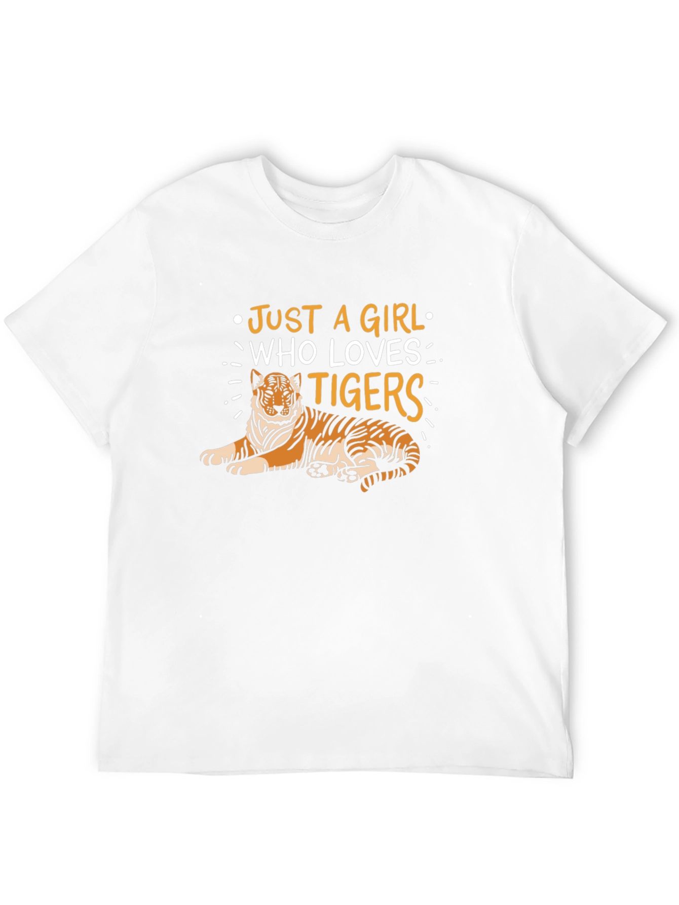 Just a Girl Who Loves Tigers Black T-Shirt