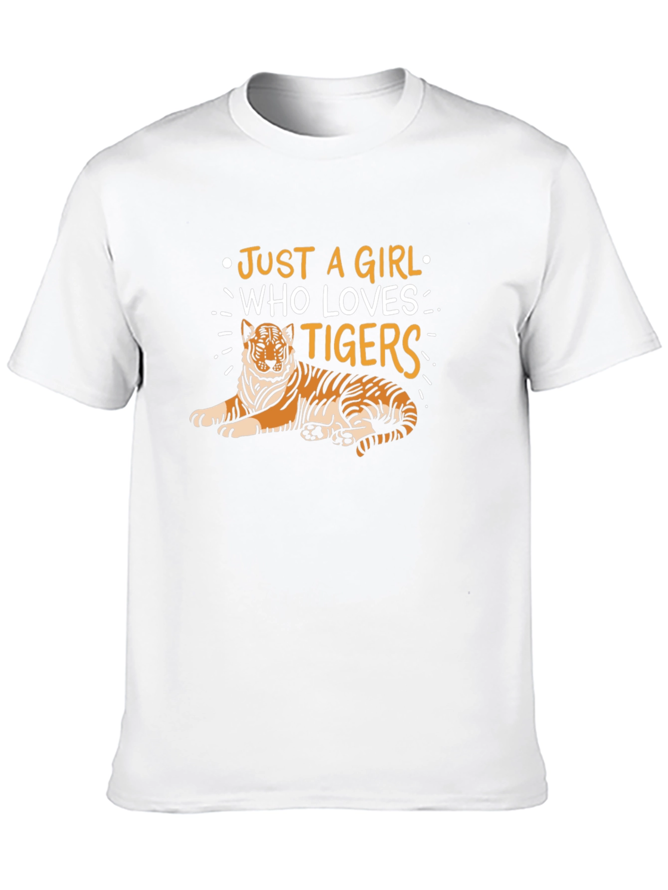 Just a Girl Who Loves Tigers Black T-Shirt