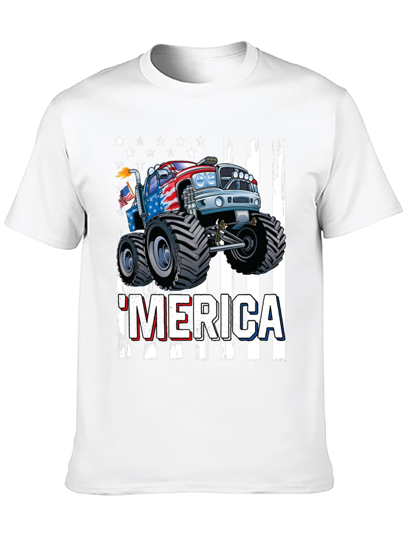 Patriotic Monster Truck Graphic T-Shirt