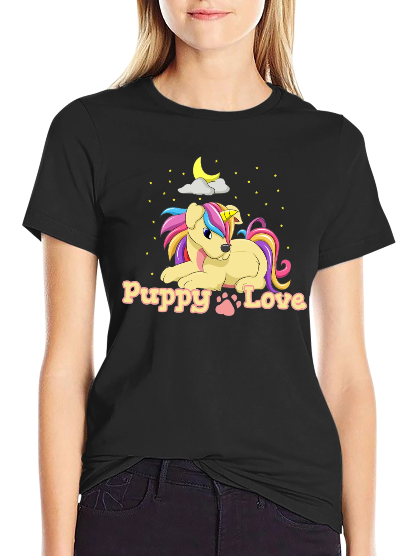 Puppy Love Unicorn Dog Graphic T-Shirt