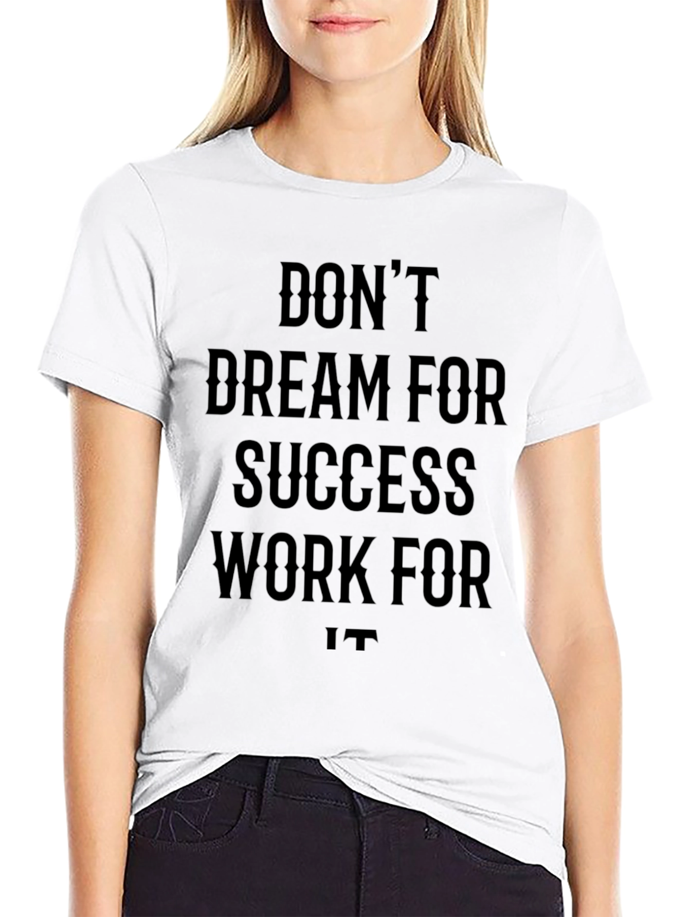 Motivational Black T-Shirt: Work for Success