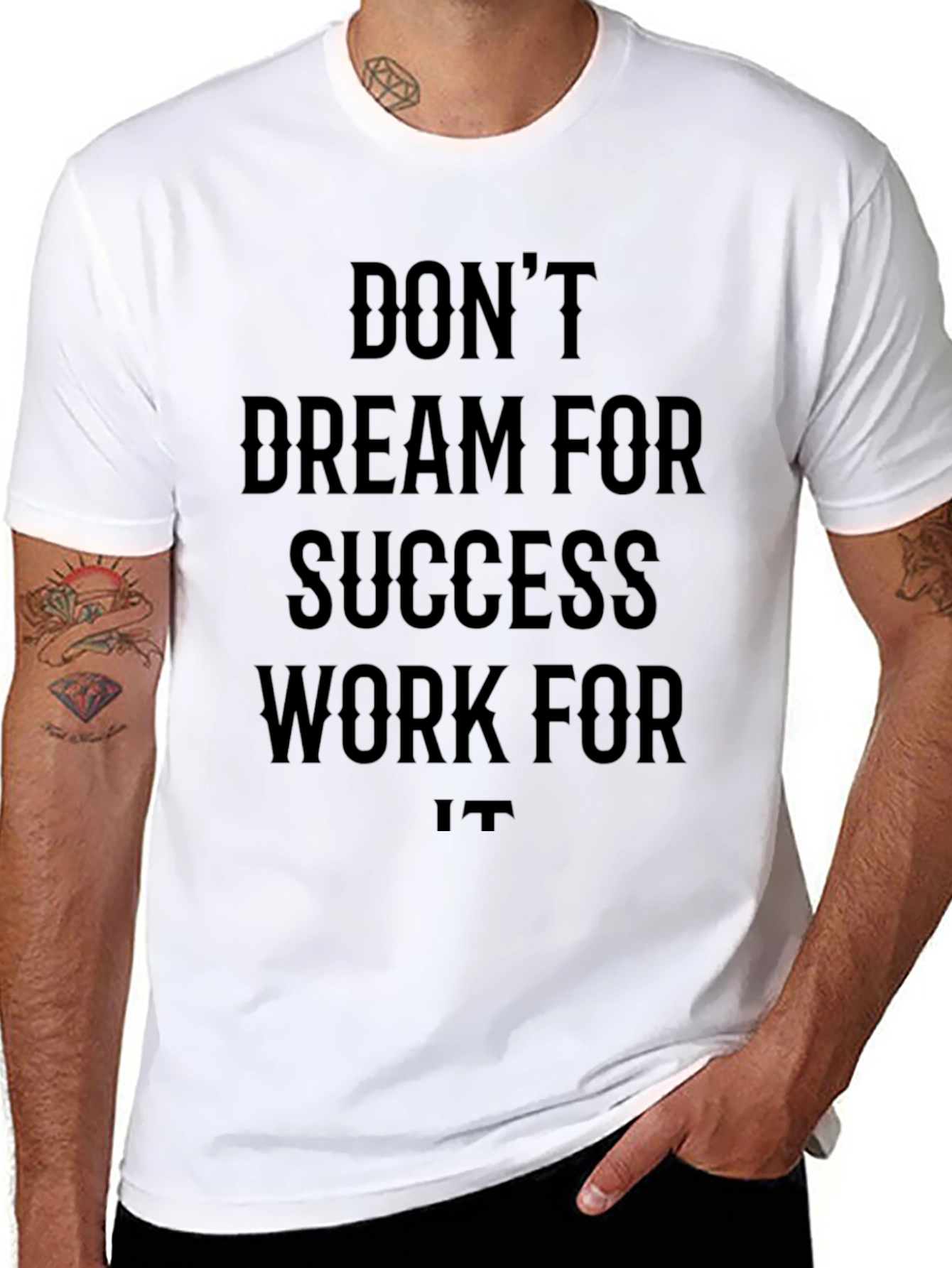 Motivational Black T-Shirt: Work for Success