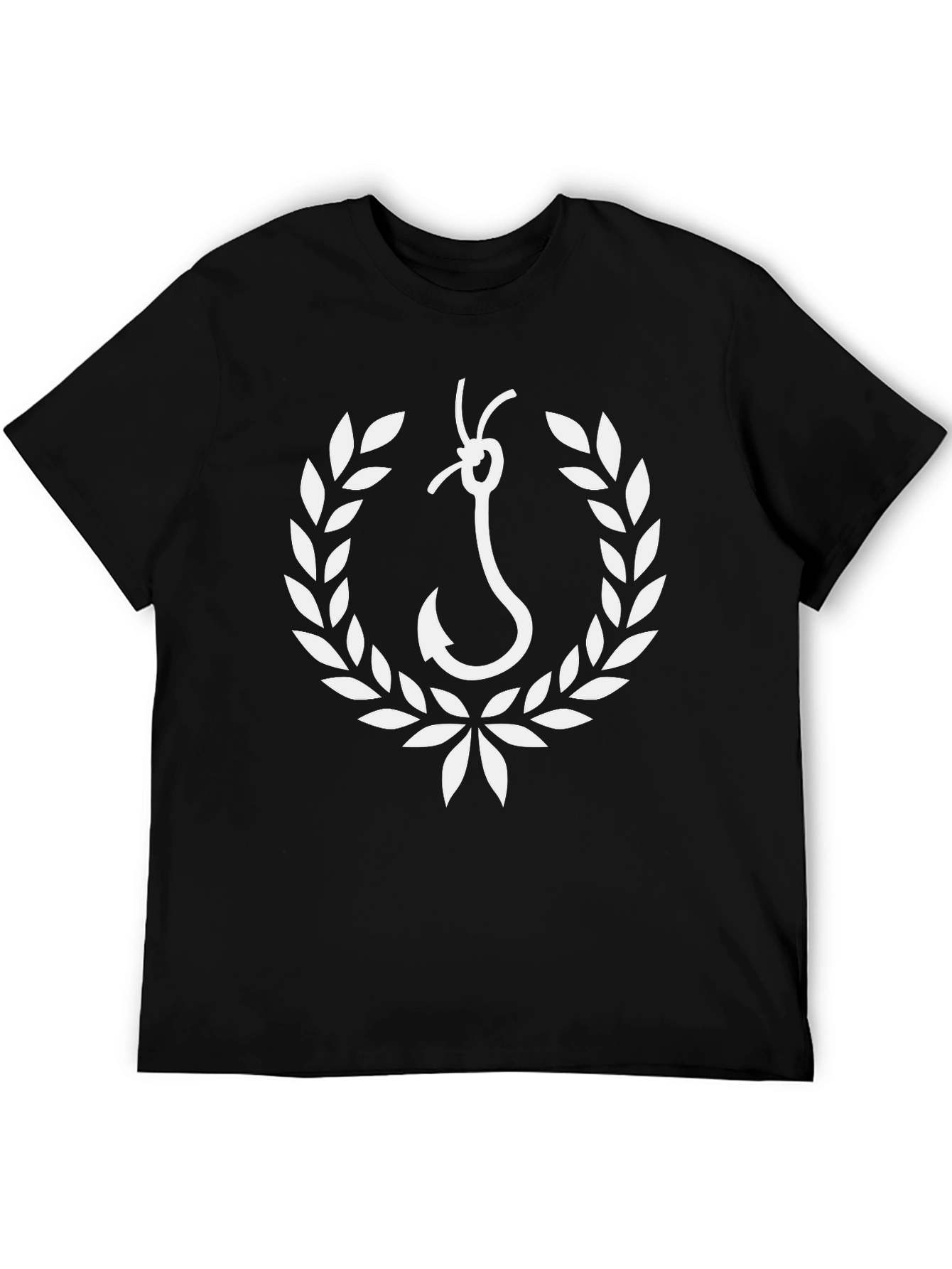 Fishing Hook Laurel Wreath Graphic Tee