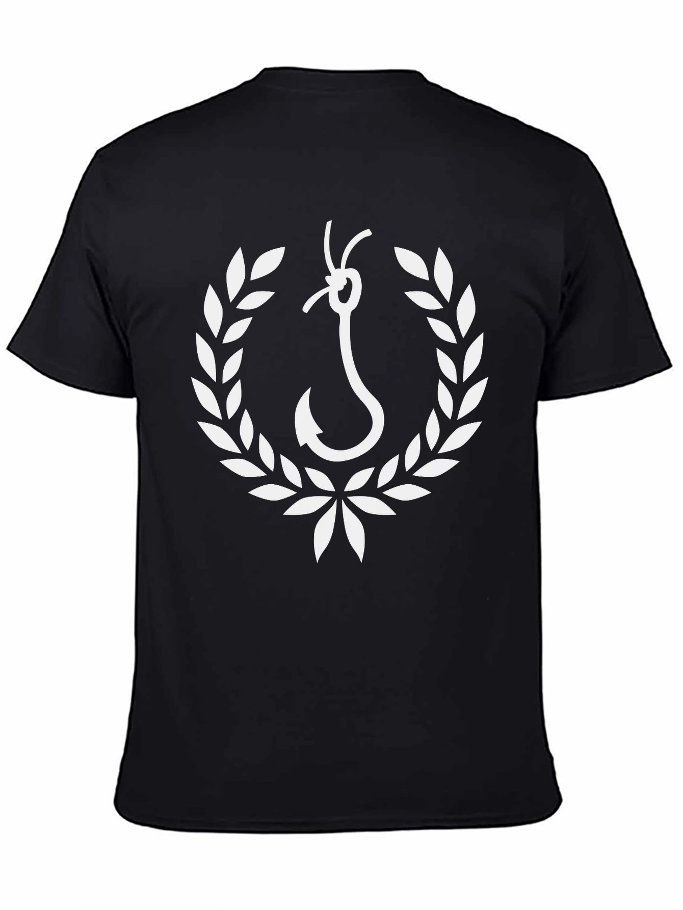 Fishing Hook Laurel Wreath Graphic Tee
