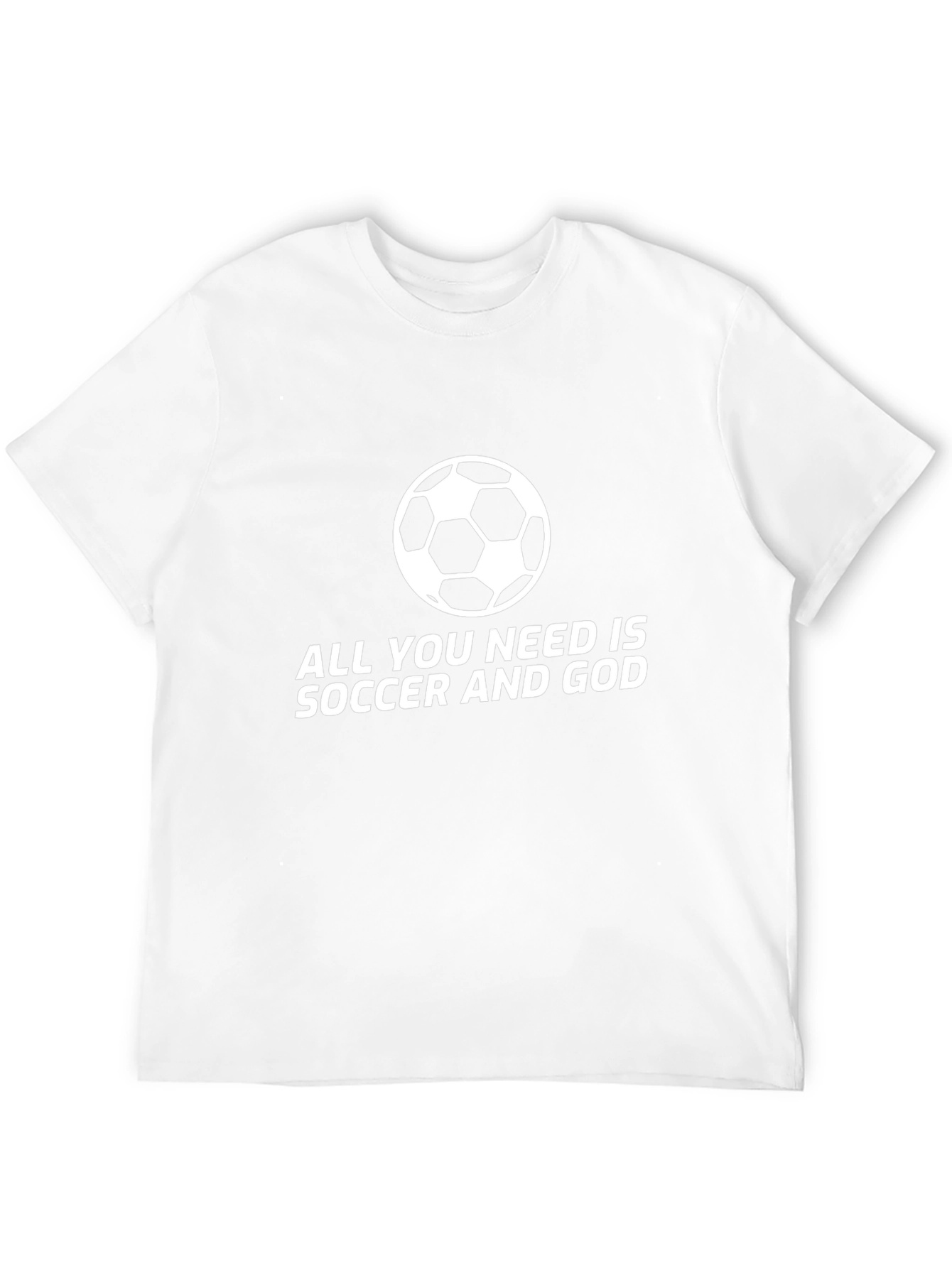 Soccer and God T-Shirt - Black Crew Neck