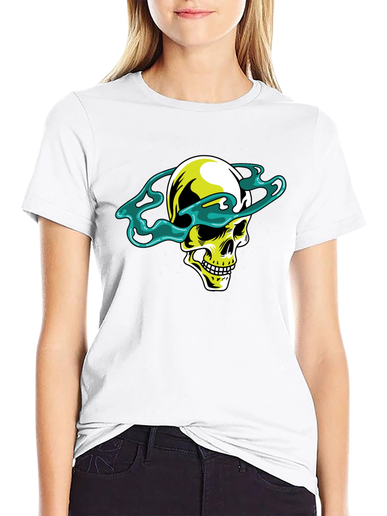 Skull Saturn Graphic Tee - Cool Black T-Shirt