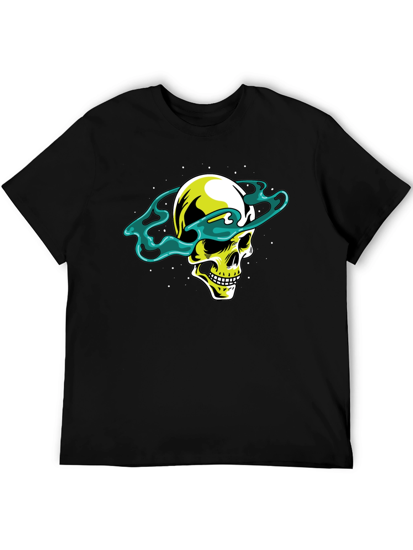 Skull Saturn Graphic Tee - Cool Black T-Shirt