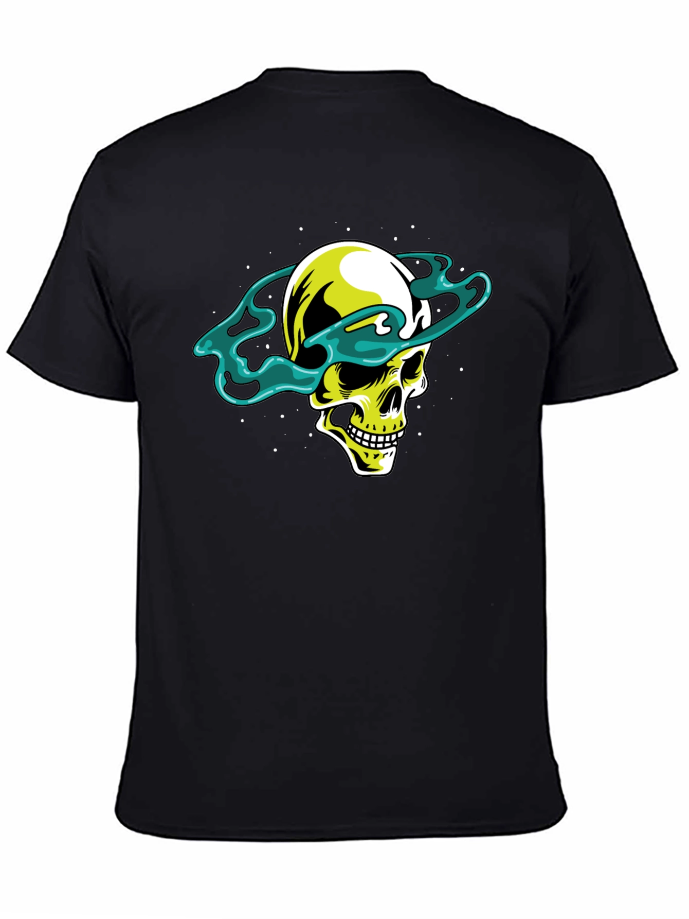 Skull Saturn Graphic Tee - Cool Black T-Shirt