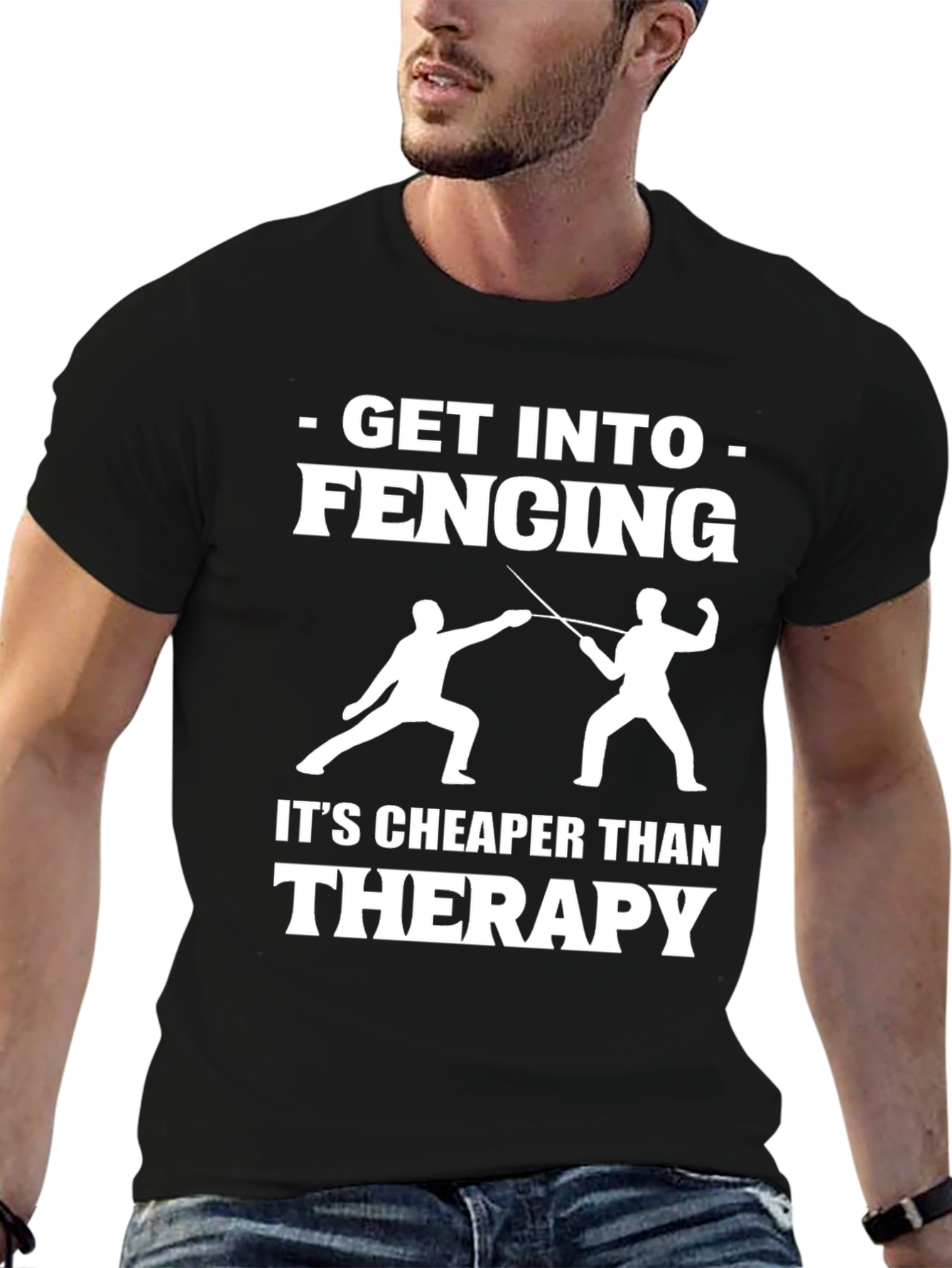 Fencing Therapy T-Shirt Funny Sport Gift