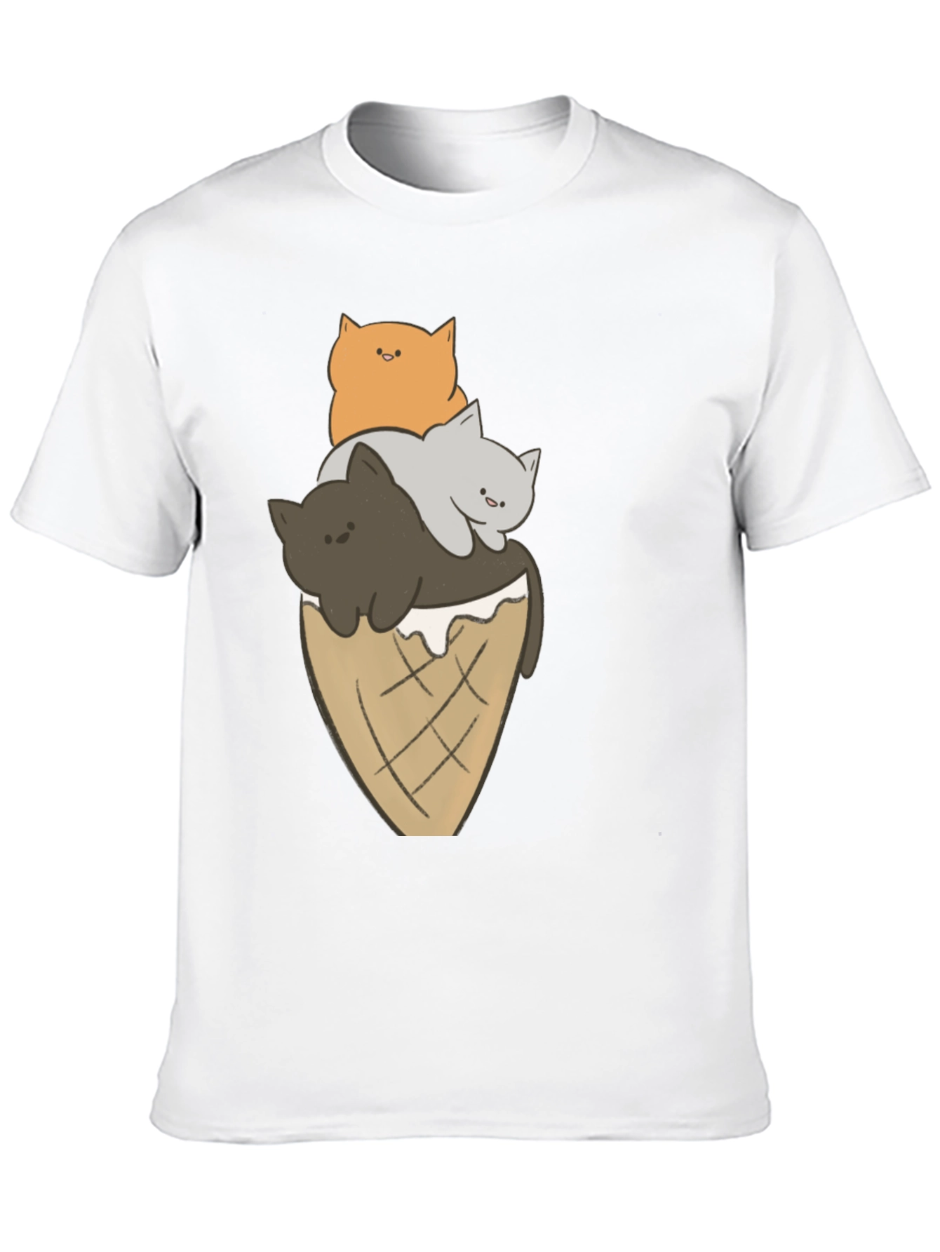 Cat Ice Cream Cone Graphic Tee