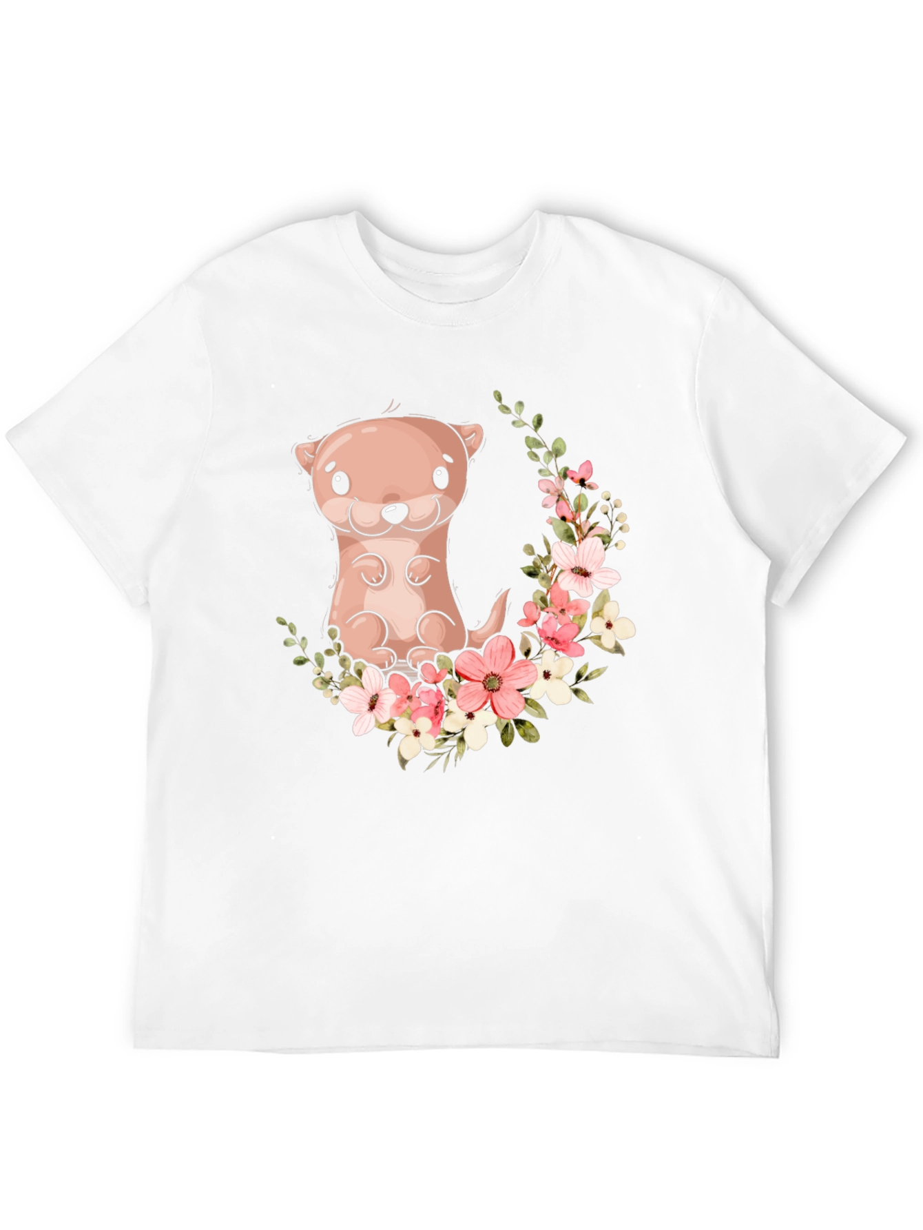 Otter Floral Graphic Tee - Black