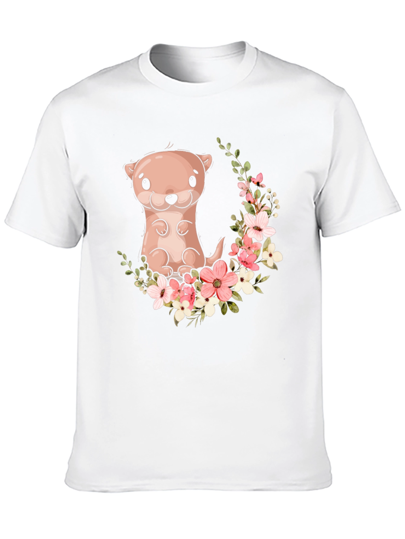Otter Floral Graphic Tee - Black
