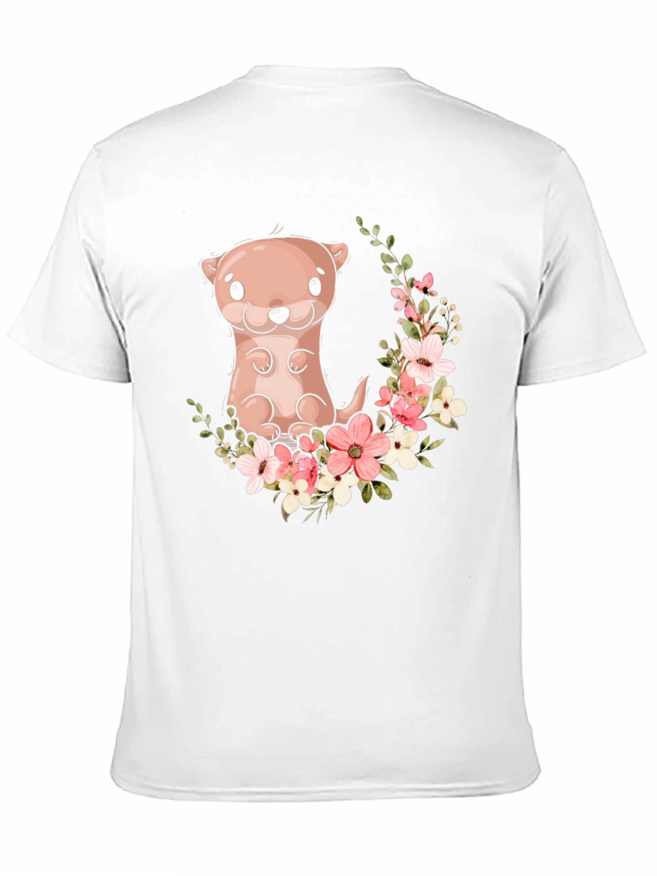 Otter Floral Graphic Tee - Black