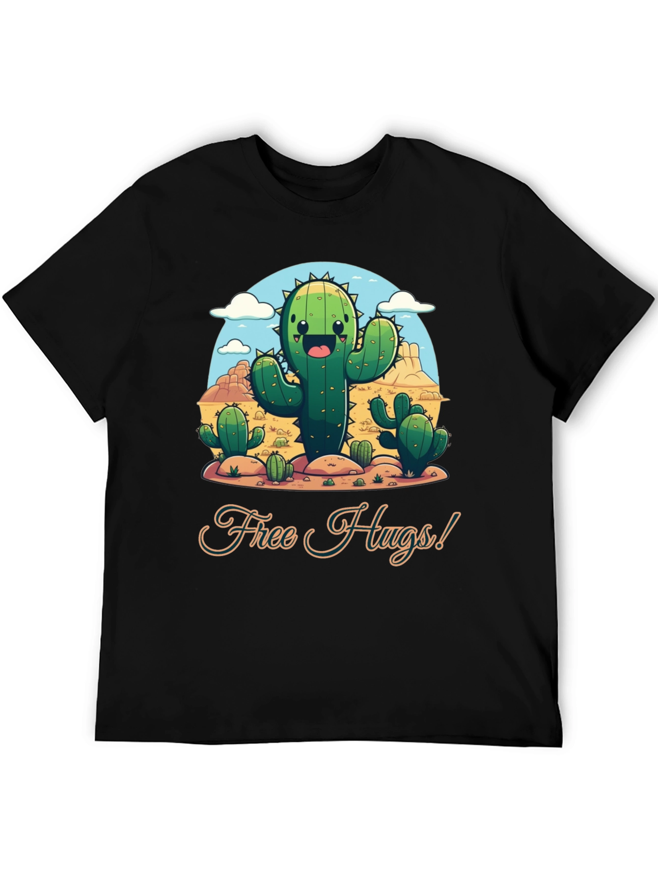 Free Hugs Cactus T-Shirt - Desert Fun!