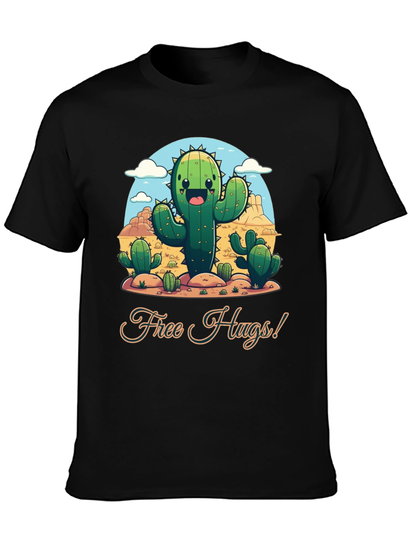 Free Hugs Cactus T-Shirt - Desert Fun!